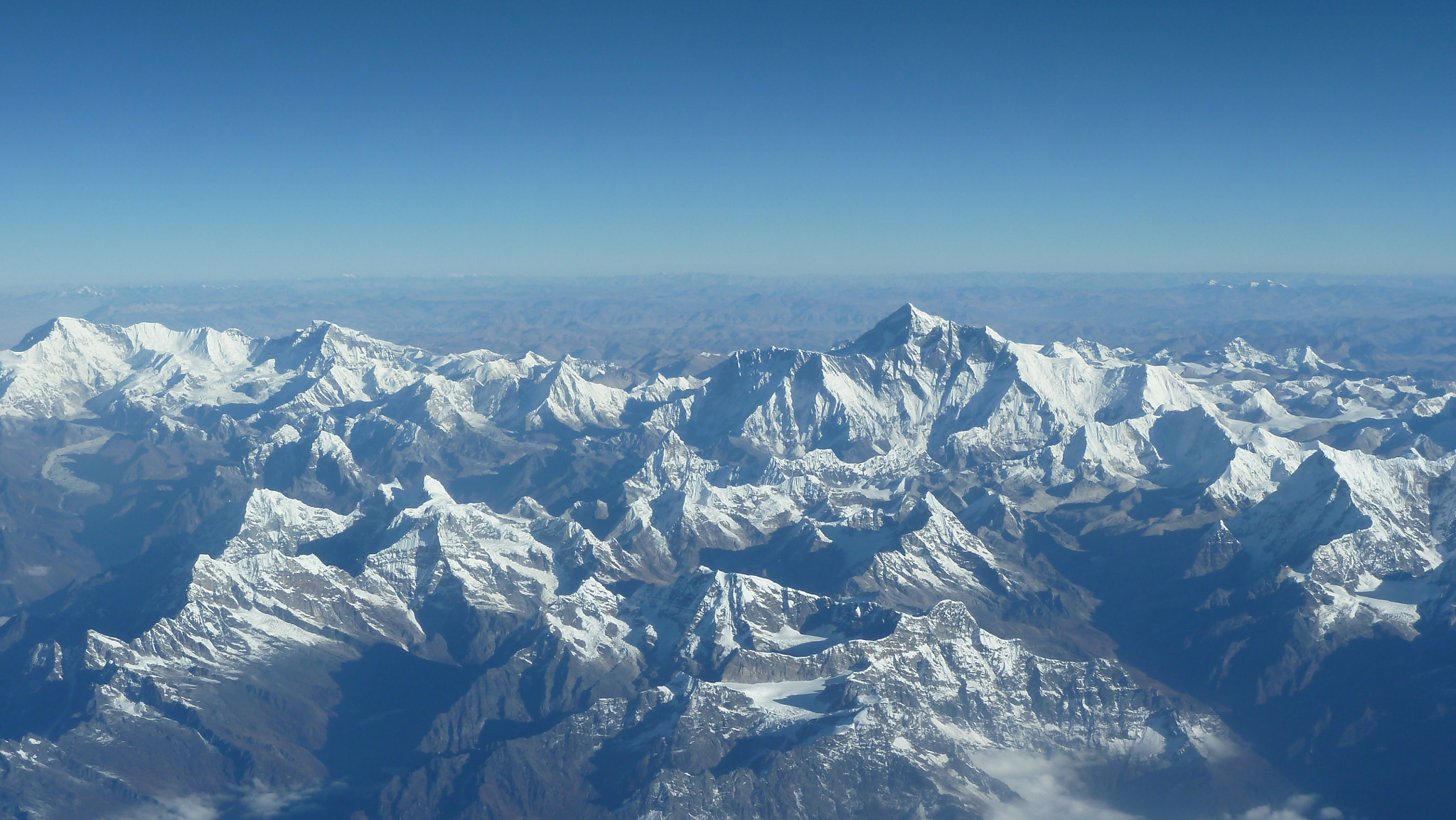 Panasonic Lumix DMC-ZS7 (Lumix DMC-TZ10) sample photo. Mt. everest range, himalayas. from the air. photography