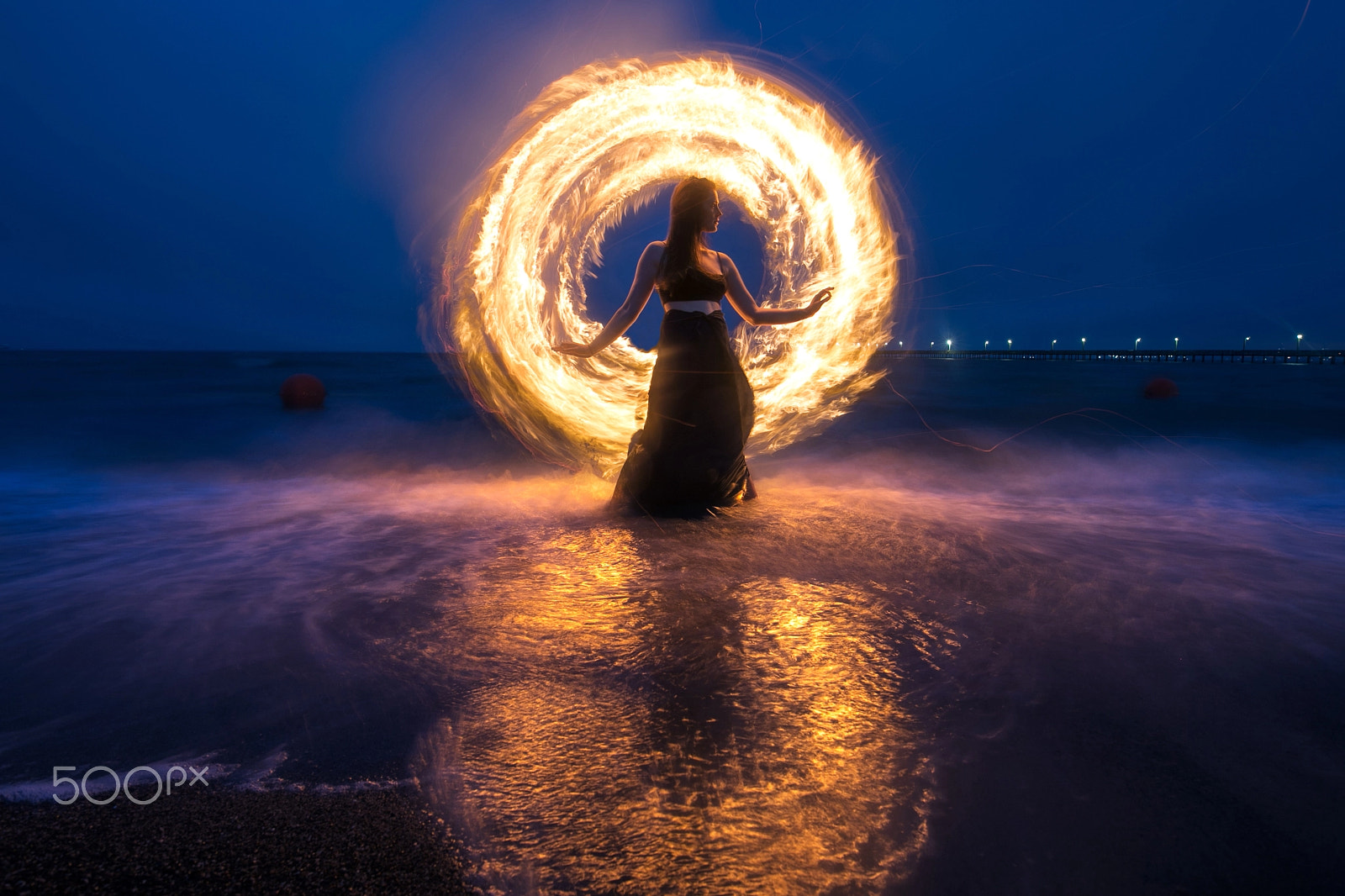 Canon EOS 5D Mark IV sample photo. Blue hour flames photography