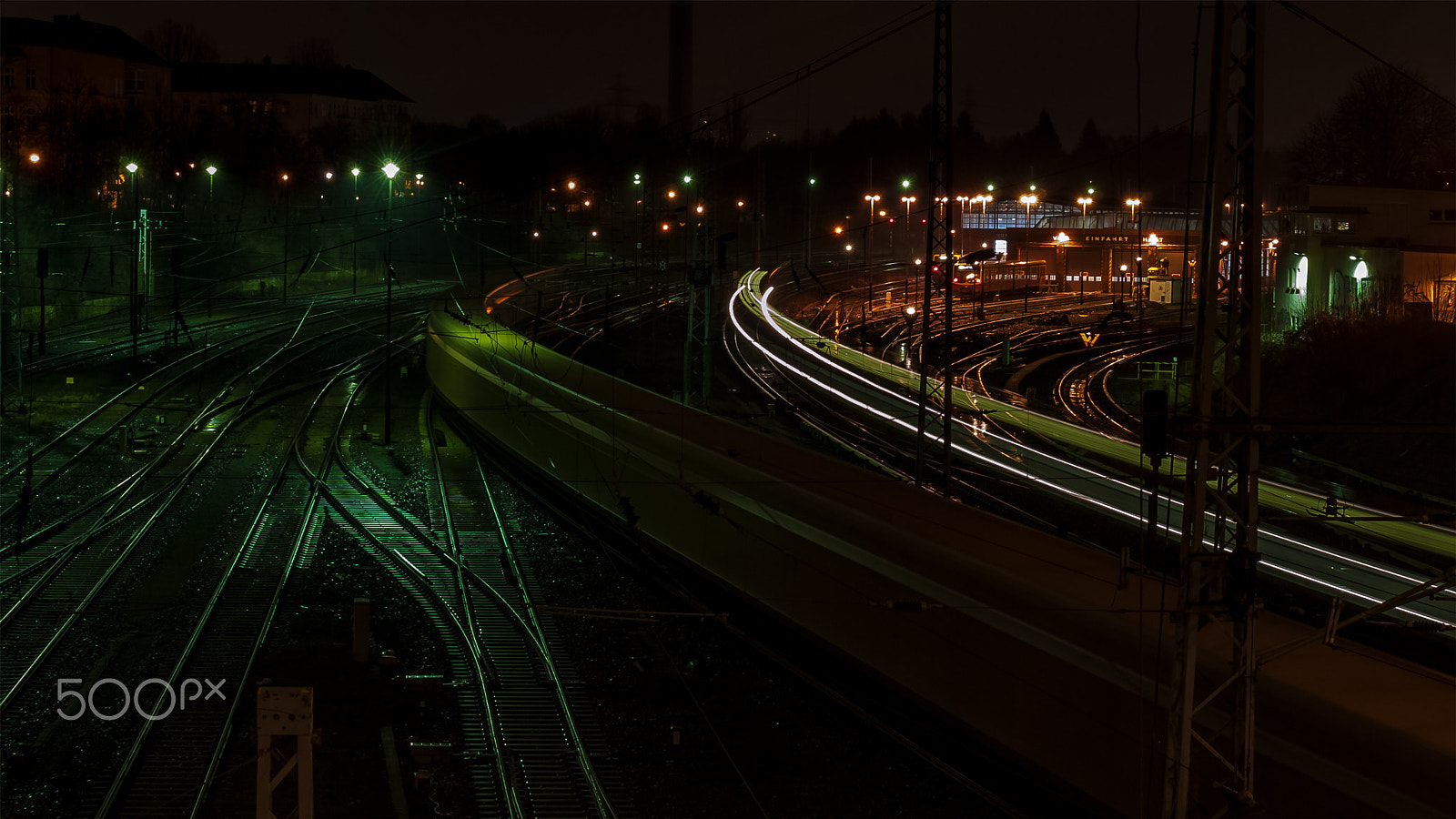 Panasonic Lumix DMC-G1 sample photo. Empty trains at night photography