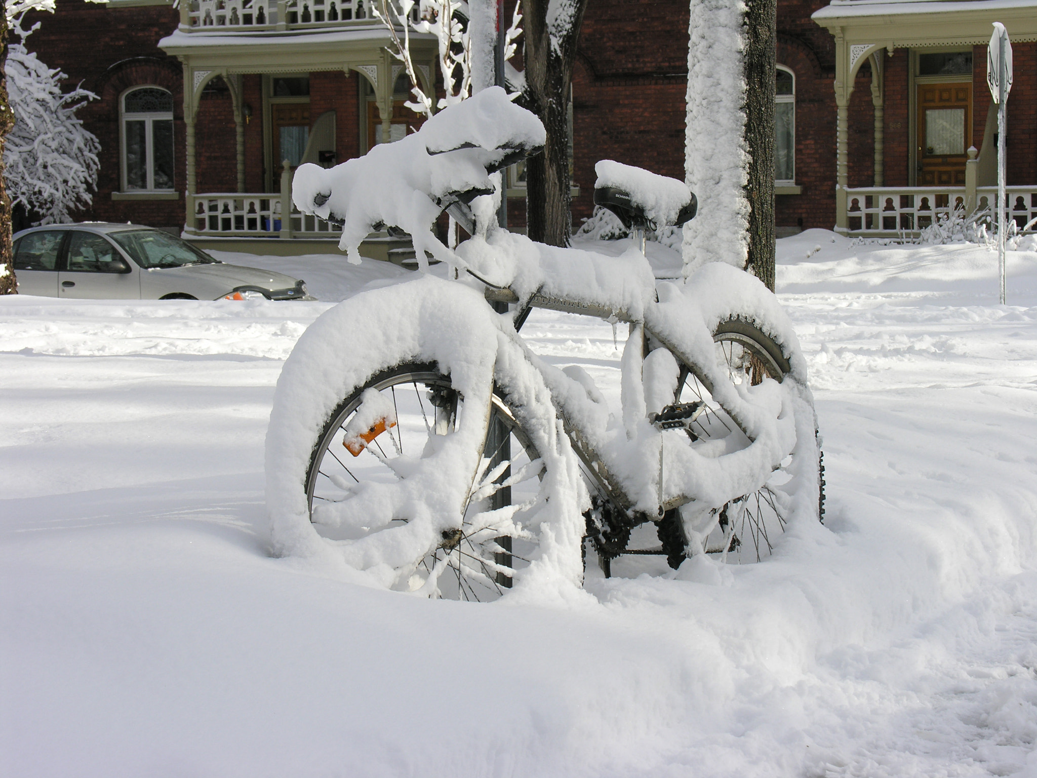 Nikon E8800 sample photo. Bike in snow x photography