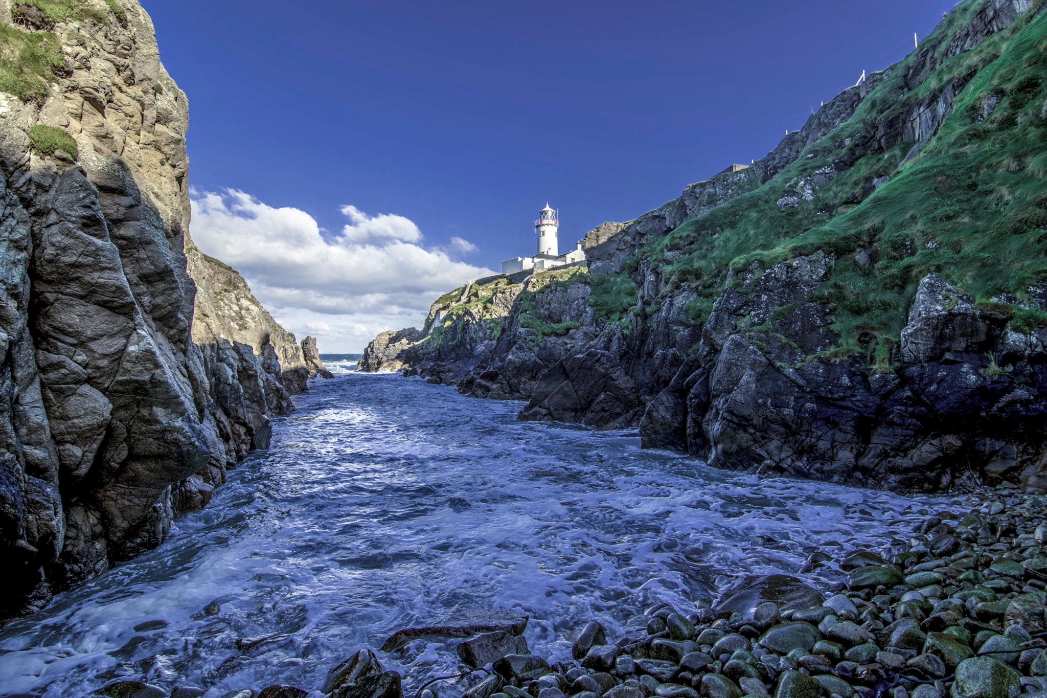 Nikon D5500 sample photo. Fanad light house cove photography