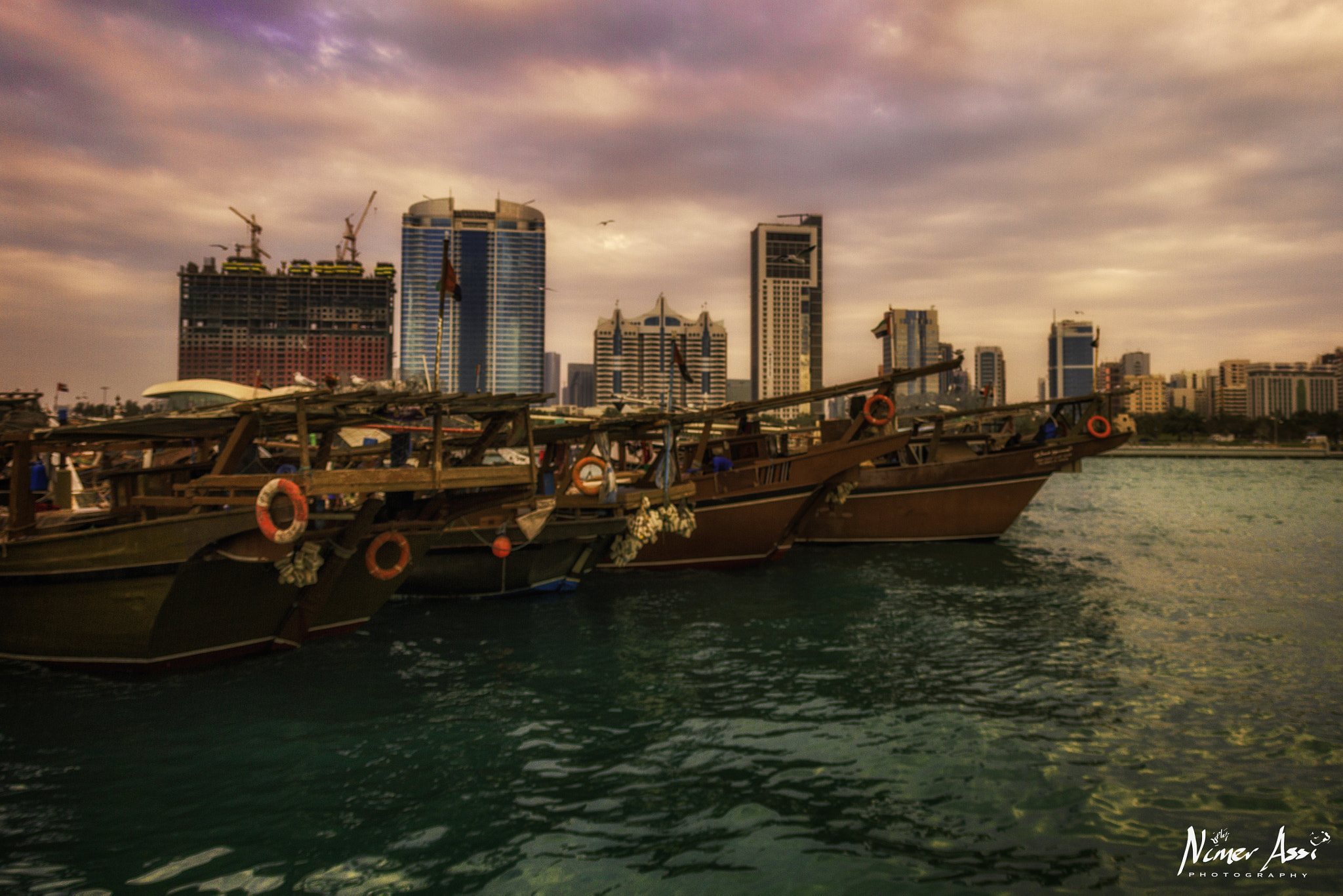 Canon EOS 7D sample photo. Sunset over the dhows in corniche abu dhabi photography