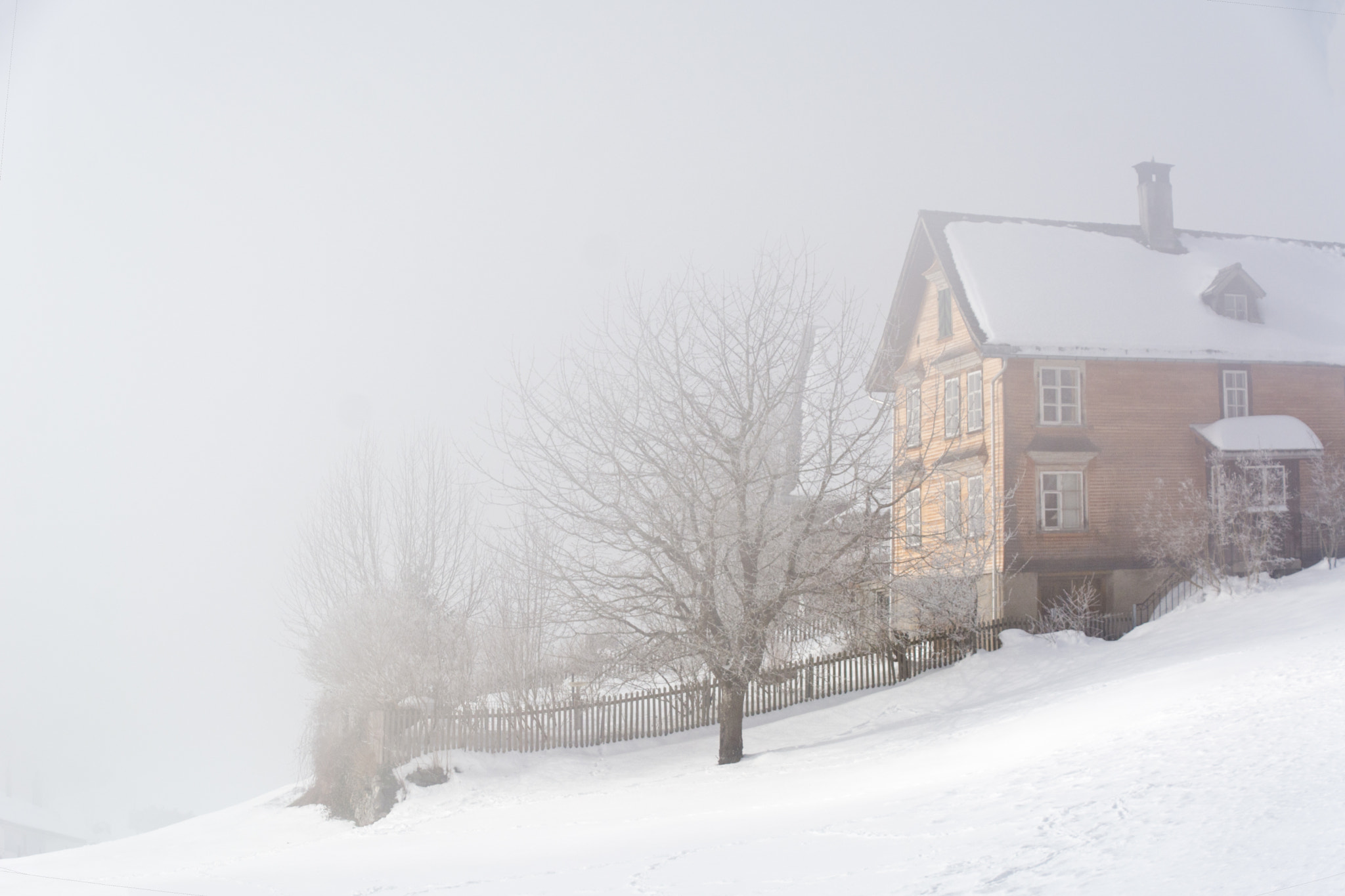 Nikon D7100 sample photo. Soft winter country house photography