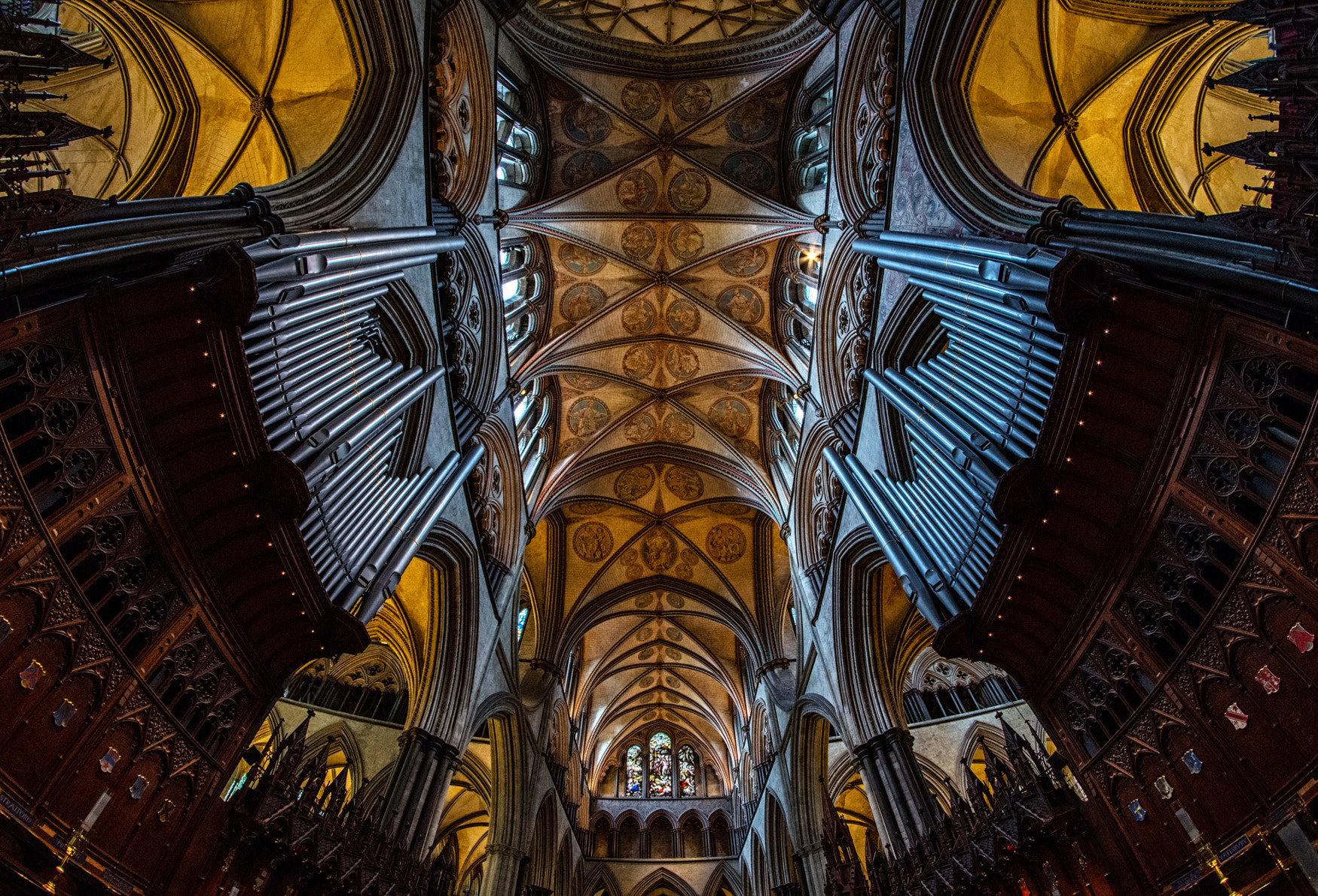 Pentax K-S2 sample photo. Salisbury cathedral roof photography