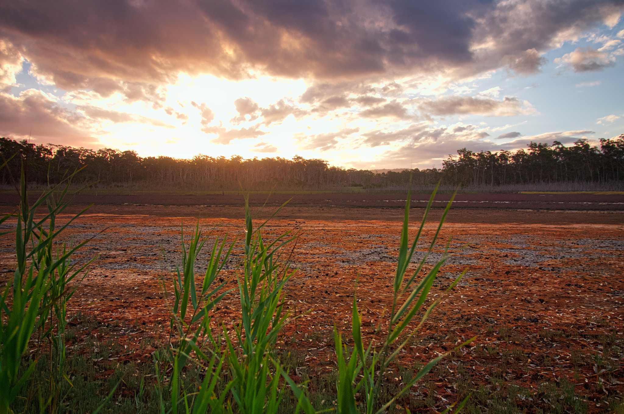 Pentax K-5 sample photo. Sunset over a dry lagoon. photography