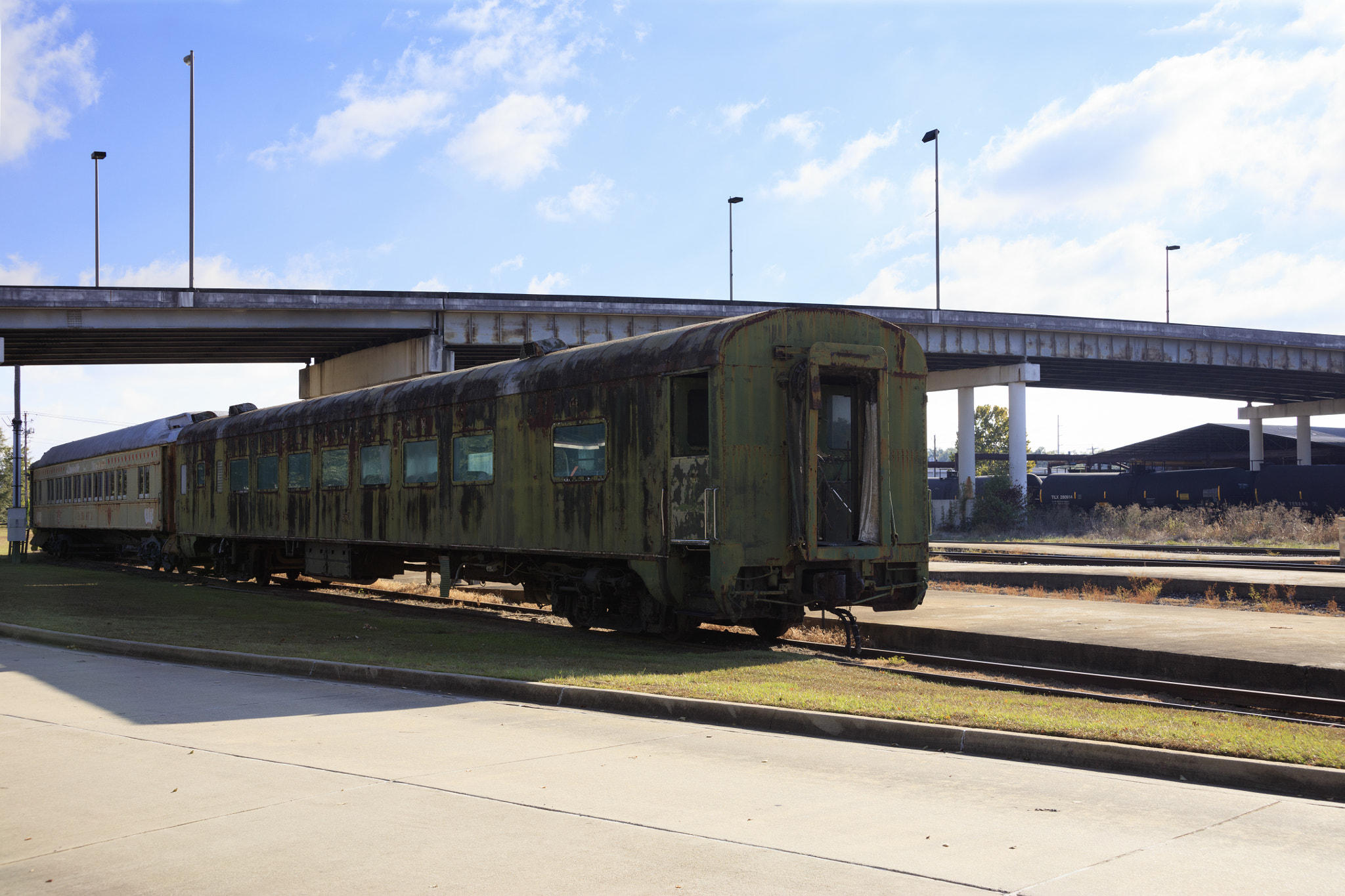 Canon EOS 5DS R sample photo. Old passenger train cars union station meridian mississippi photography