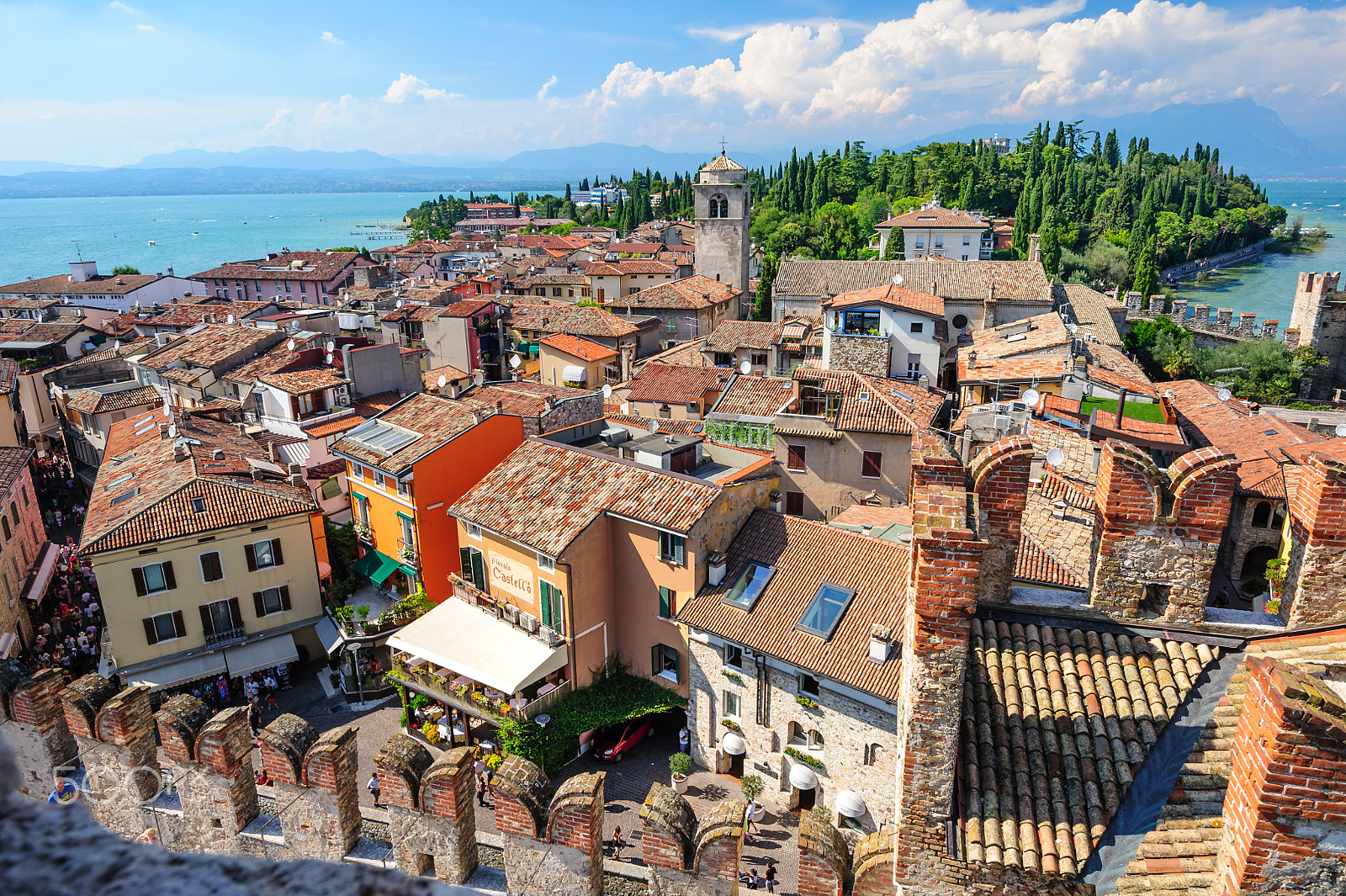 Nikon AF-S Nikkor 16-35mm F4G ED VR sample photo. View to the roofs of sirmione and from scaliger castle photography