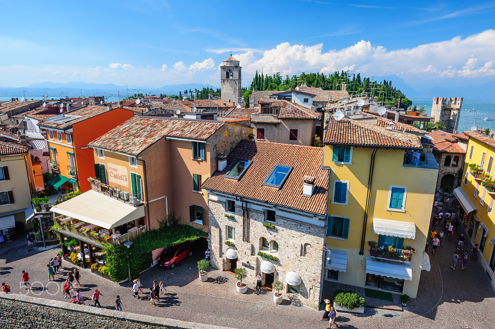 Nikon D700 + Nikon AF-S Nikkor 16-35mm F4G ED VR sample photo. View to the roofs of sirmione and from scaliger castle photography