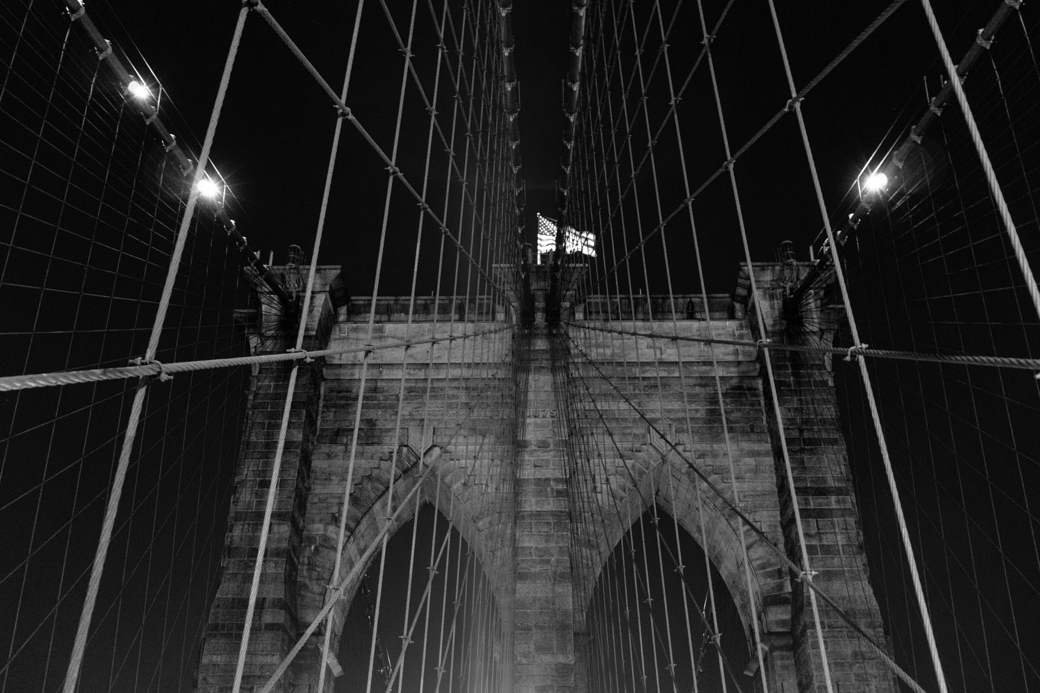 Sony a6000 + Sony FE 24-240mm F3.5-6.3 OSS sample photo. Brooklyn bridge at night photography