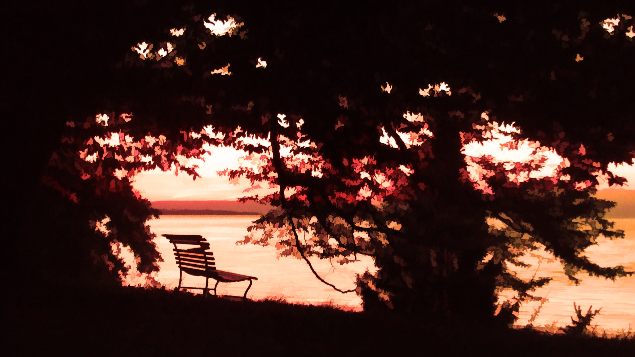 Fujifilm FinePix Z5fd sample photo. Beautiful scenic bench under trees photography