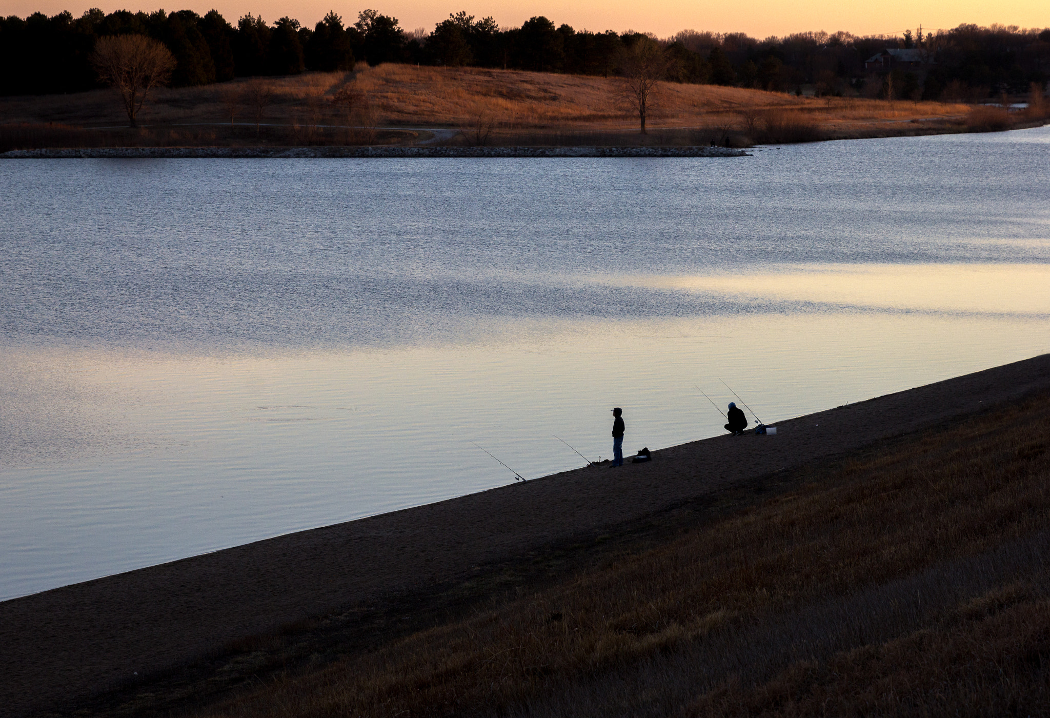 Canon EF 24-70mm F2.8L II USM sample photo. Bank fishing in february photography