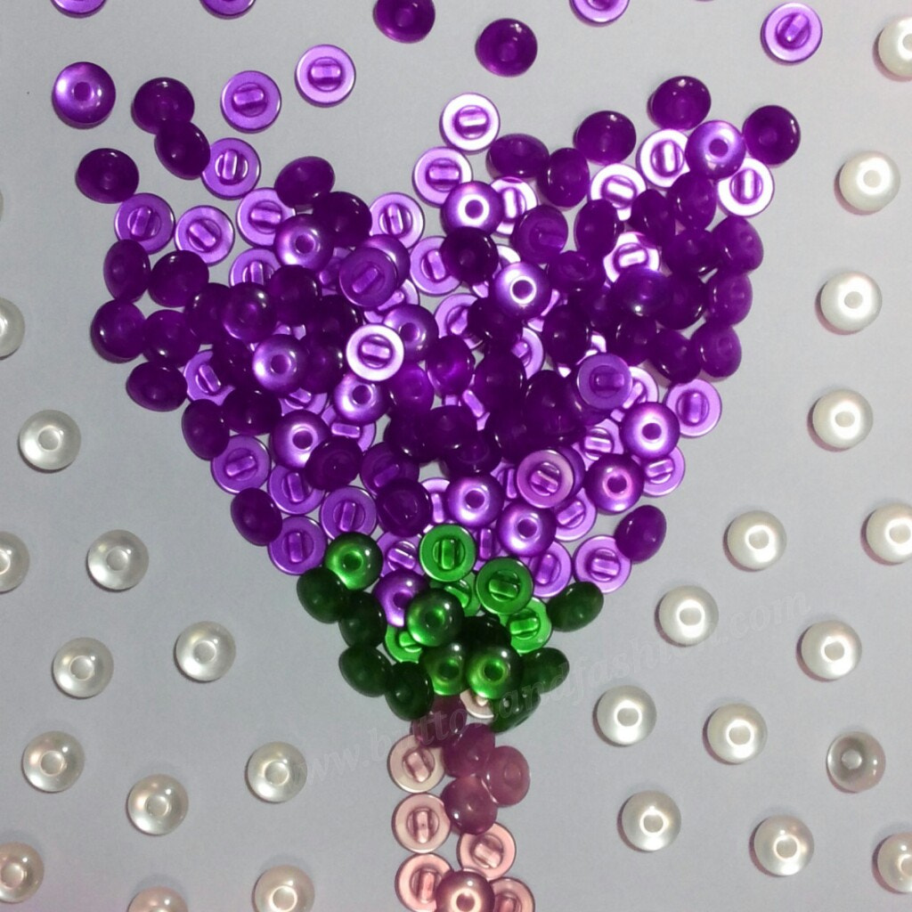 LG OPTIMUS G PRO sample photo. Faux seashell button - floral shape craft with purple, green, pink and cream shank button photography
