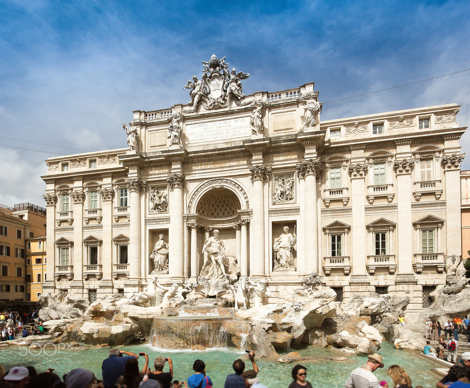 Canon EF 16-35mm F2.8L II USM sample photo. Stitched panorama of the trevi fountain in rome photography