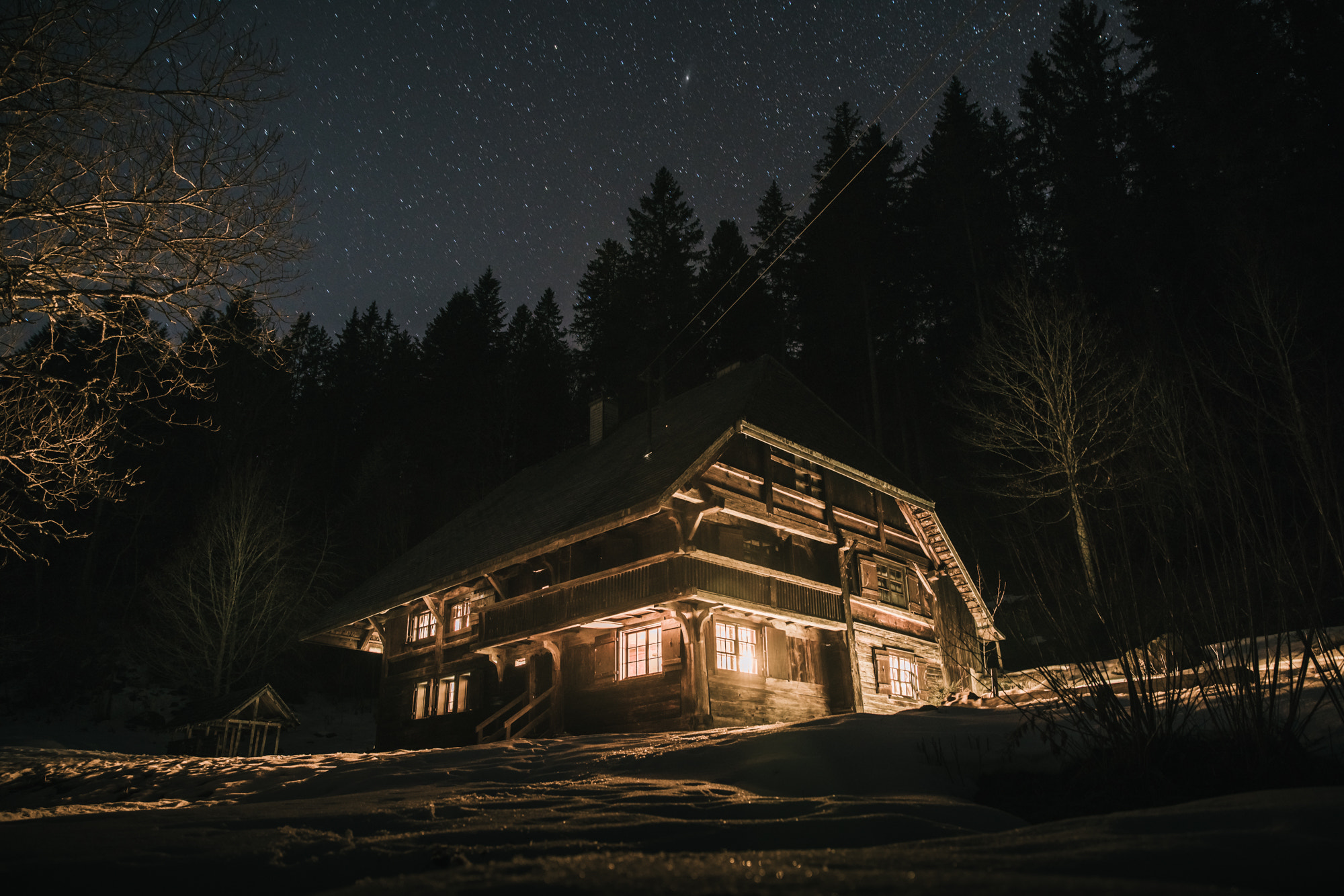 Sony a7R II + Canon EF 24-70mm F2.8L II USM sample photo. Black forest winter nights photography