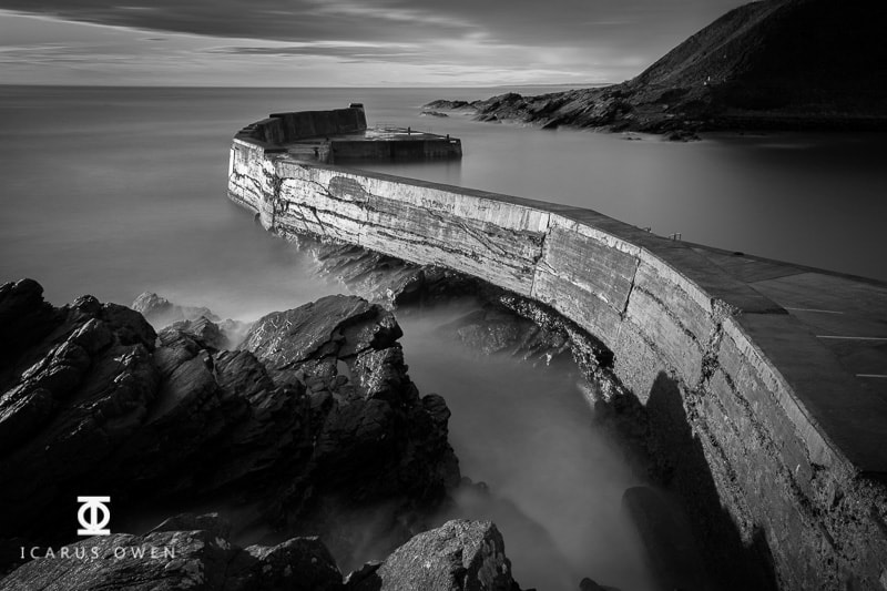 Nikon AF-S Nikkor 17-35mm F2.8D ED-IF sample photo. Collieston harbour icarus owen monochrome (of ) photography