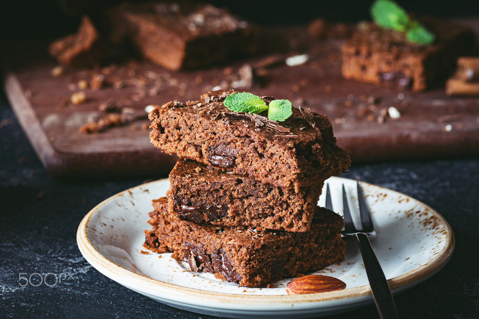 Nikon D7100 + Tokina AT-X Pro 100mm F2.8 Macro sample photo. Homemade chocolate brownies photography