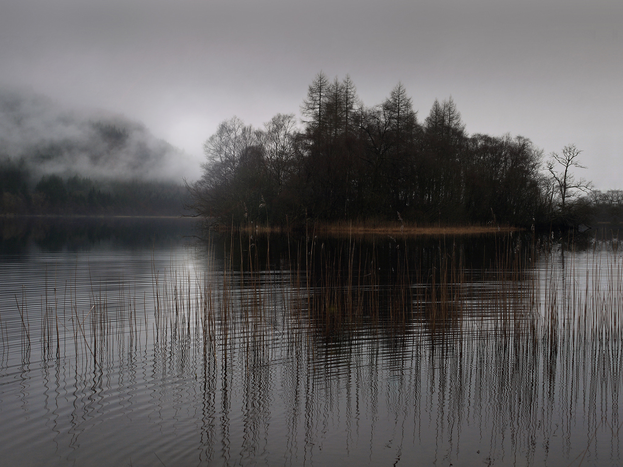 Panasonic Lumix DMC-GF1 sample photo. A quiet dawn on a misty loch chon photography
