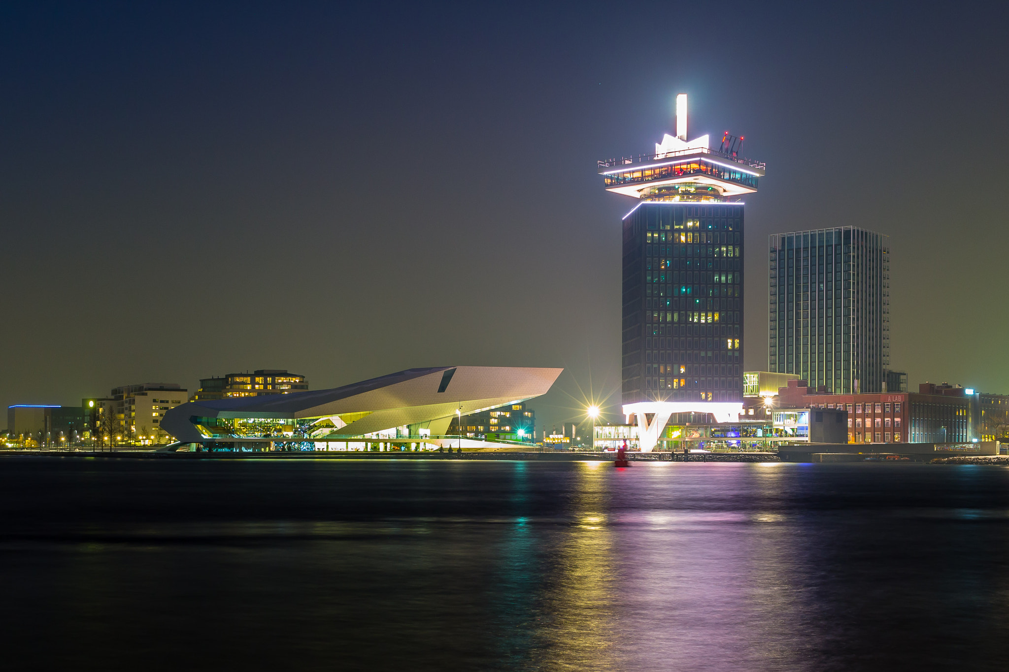 Canon EF-S 24mm F2.8 STM sample photo. Eye film museum by night photography