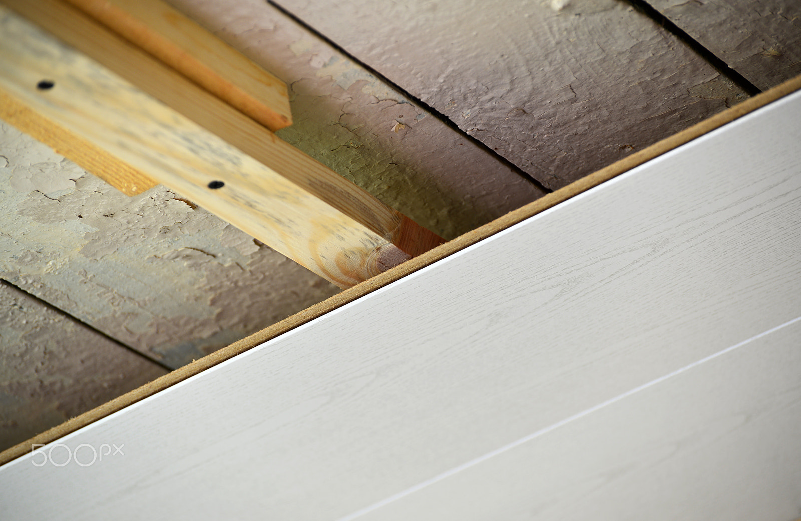Nikon D600 sample photo. Installation of ceiling of mdf panels photography