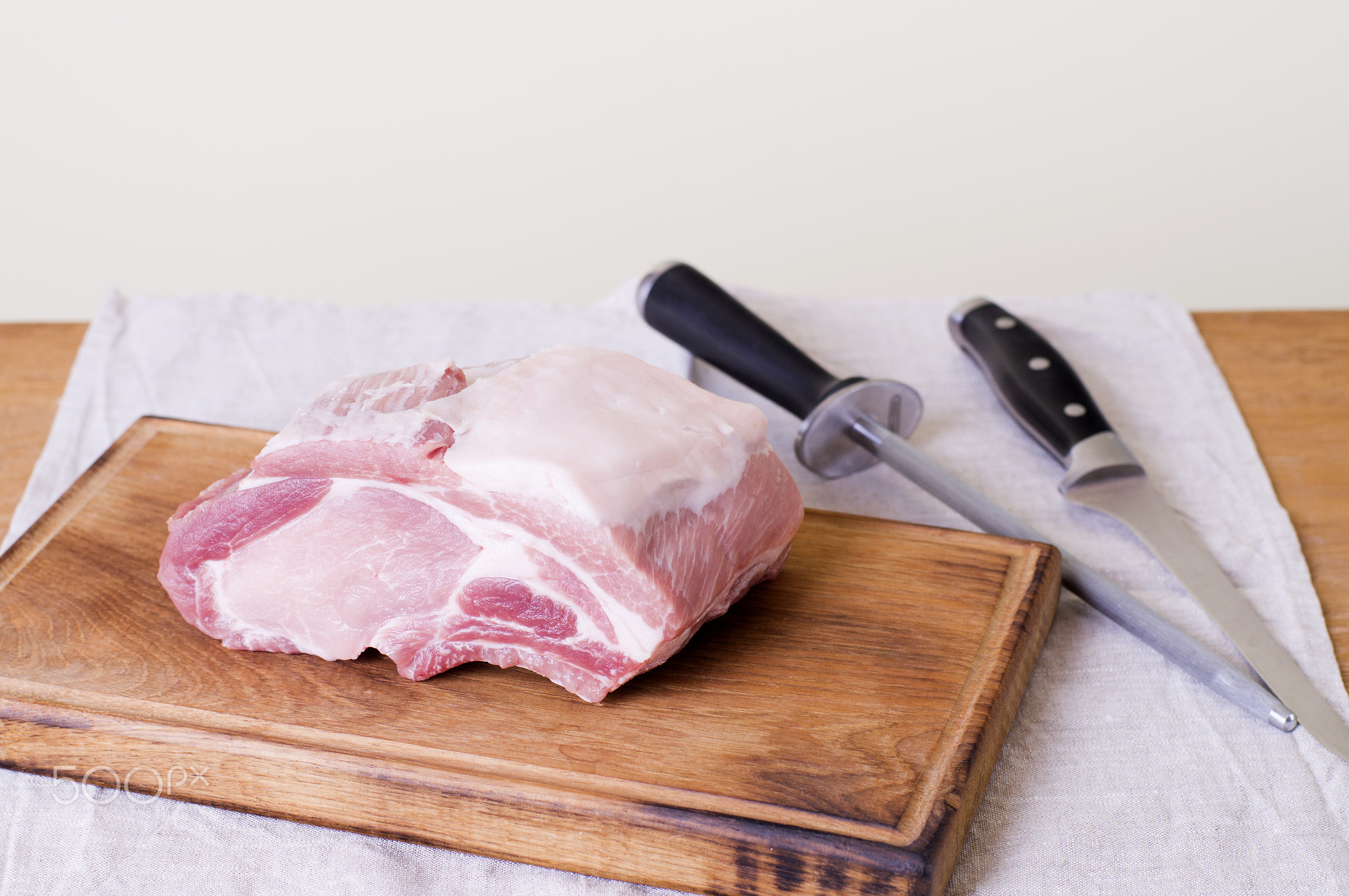 Raw pork cutting