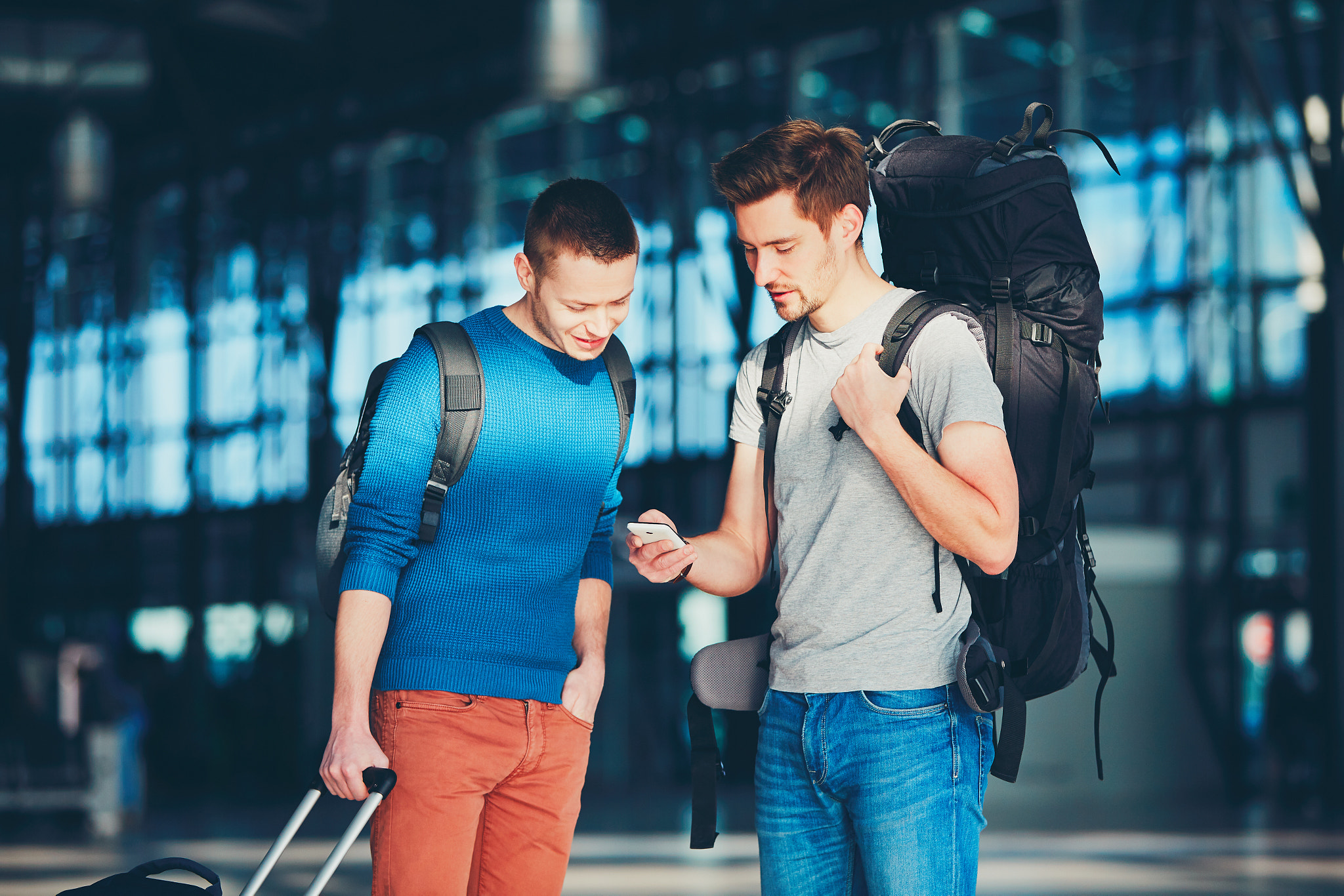 Travelers waiting for departure