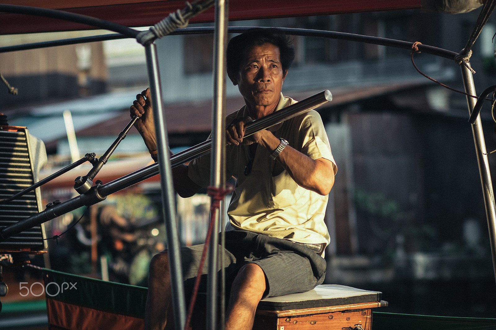 Canon EOS M5 + Canon EF 85mm F1.8 USM sample photo. Fisherman in bangkok photography