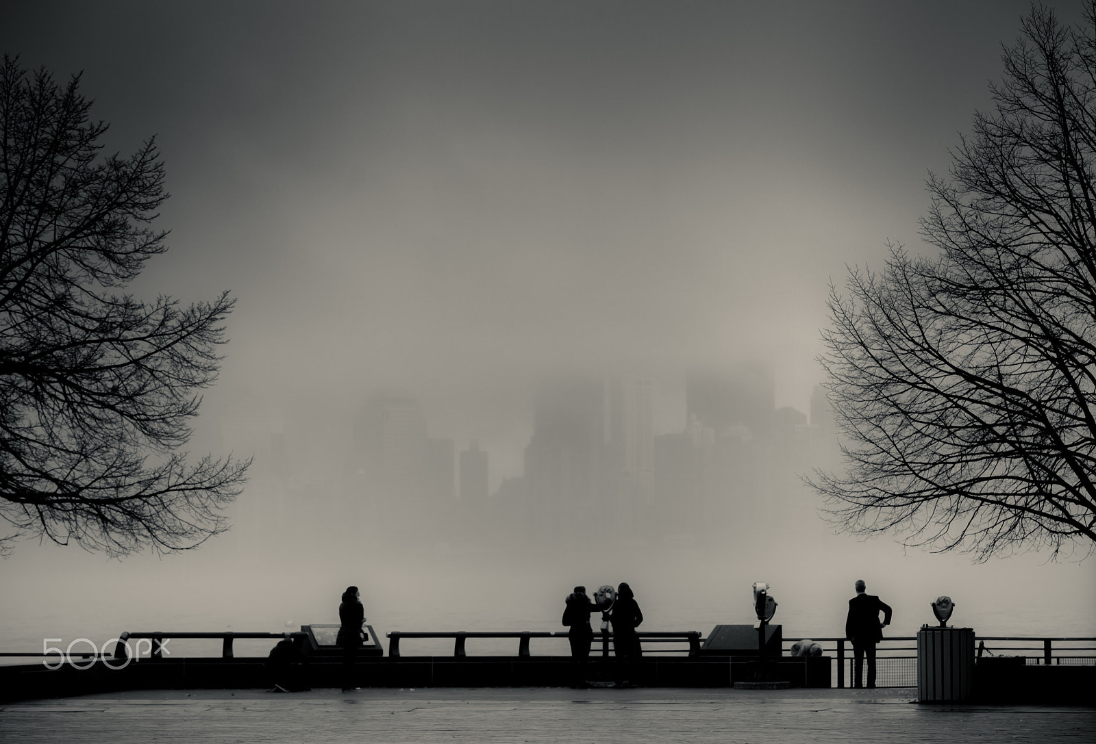 Sigma 70-200mm F2.8 EX DG OS HSM sample photo. View of manhattan, new york, from liberty island in a foggy day. photography