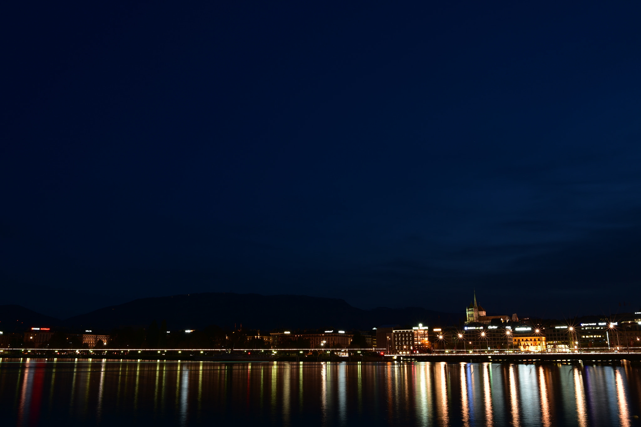 Nikon D750 sample photo. Night city on the lake photography