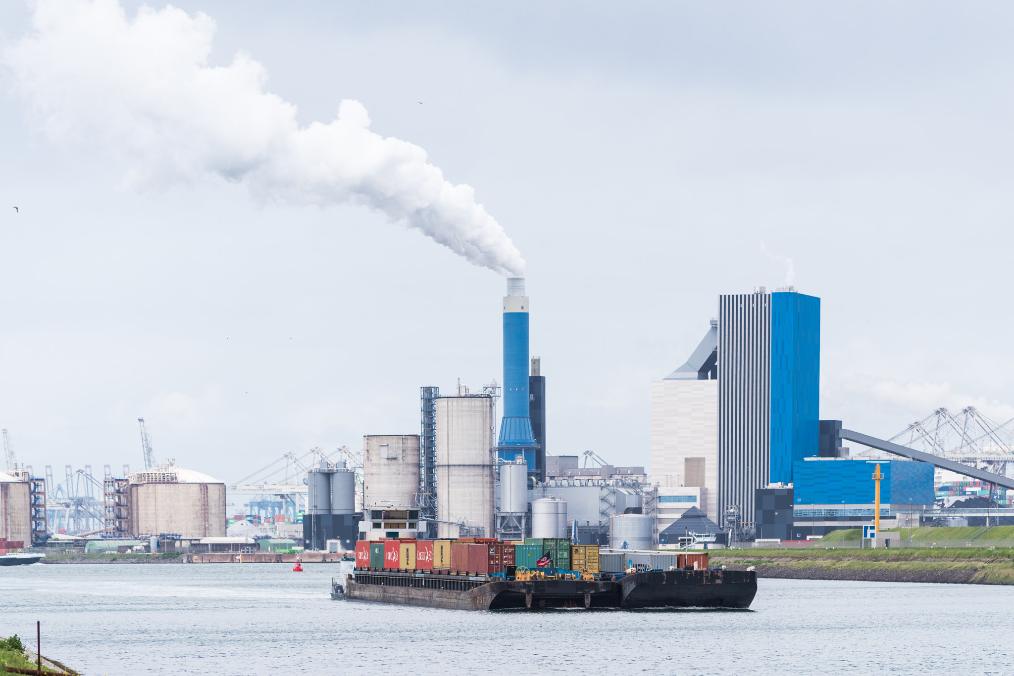 Pentax K-1 sample photo. Container ship entering rotterdam photography