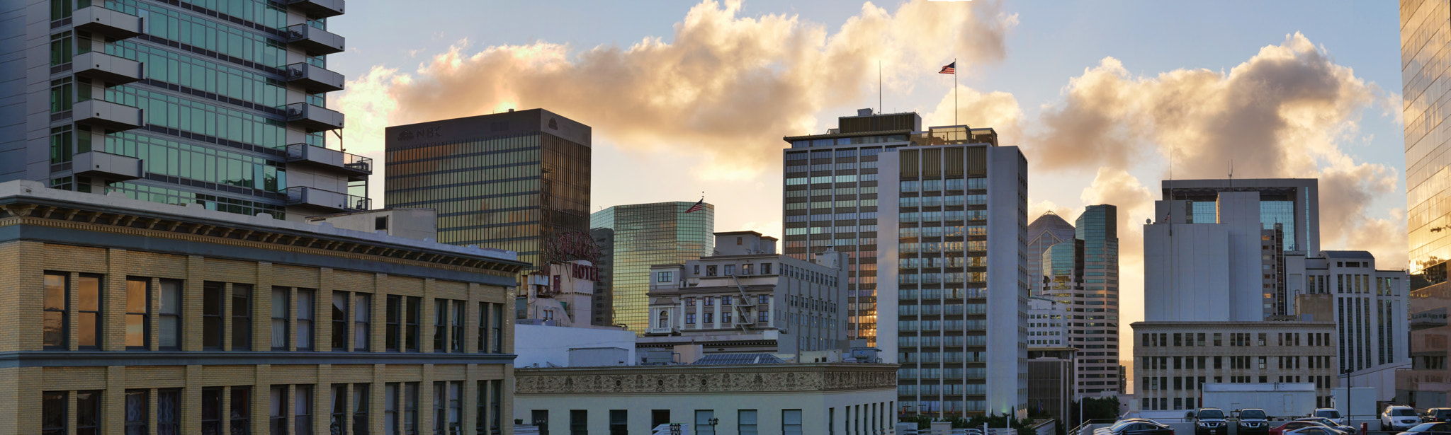 Panasonic Lumix DMC-GH4 + Olympus M.Zuiko Digital 45mm F1.8 sample photo. Downtown san diego sunset photography