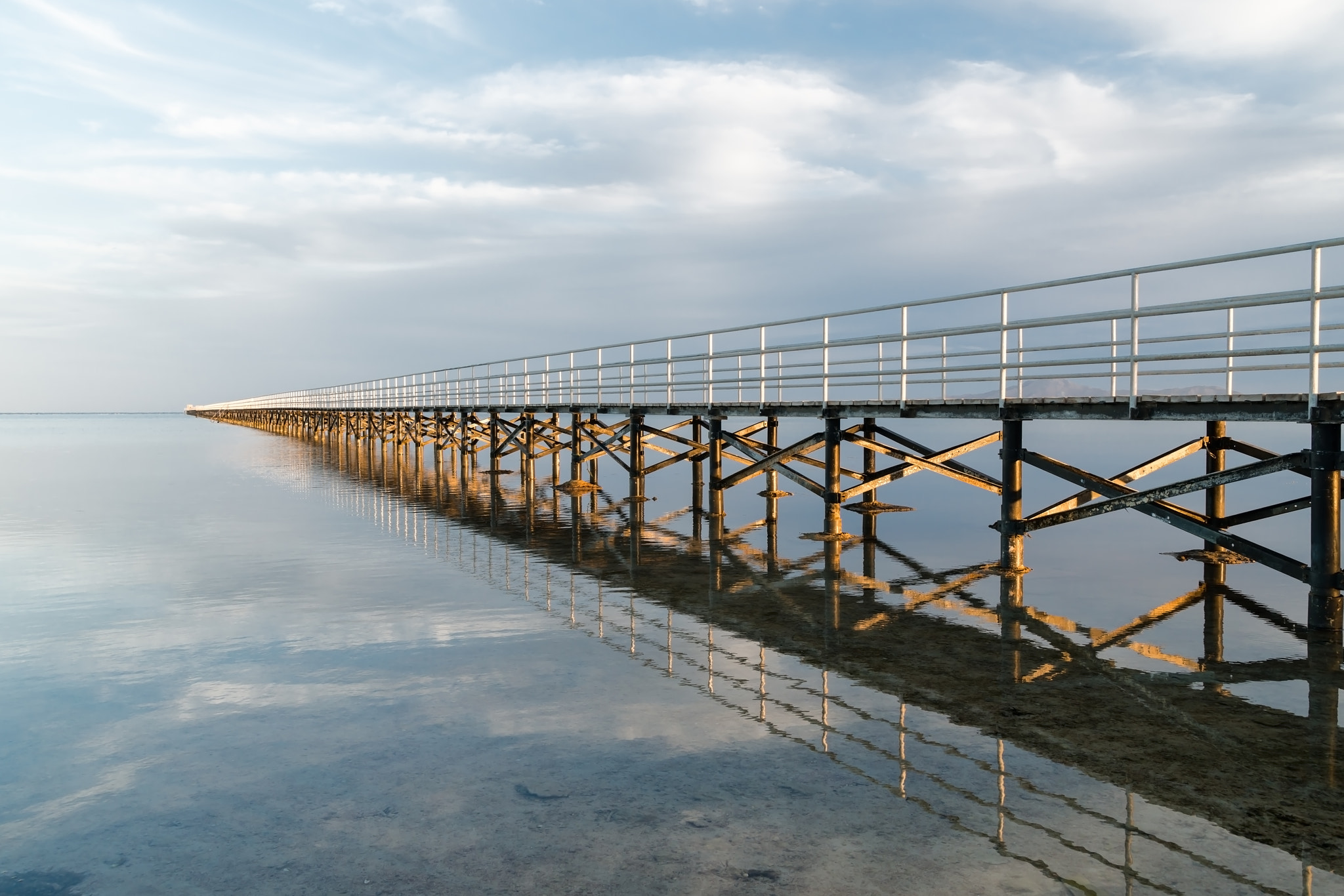 Nikon D800 sample photo. Pier, pontoon on the red sea at sunrise, egypt. photography