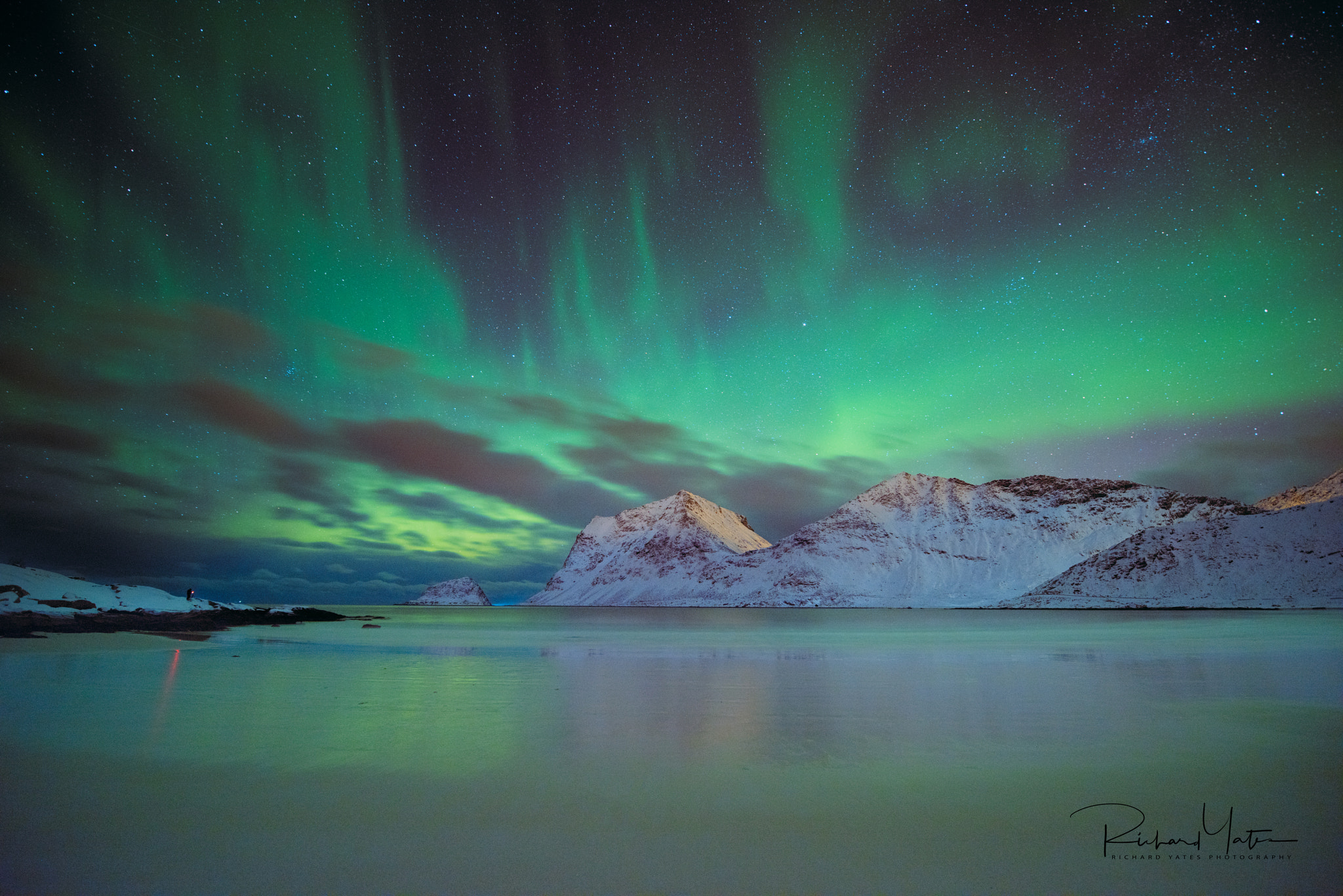 Nikon D810A + Nikon AF-S Nikkor 14-24mm F2.8G ED sample photo. Aurora near leknes norway photography