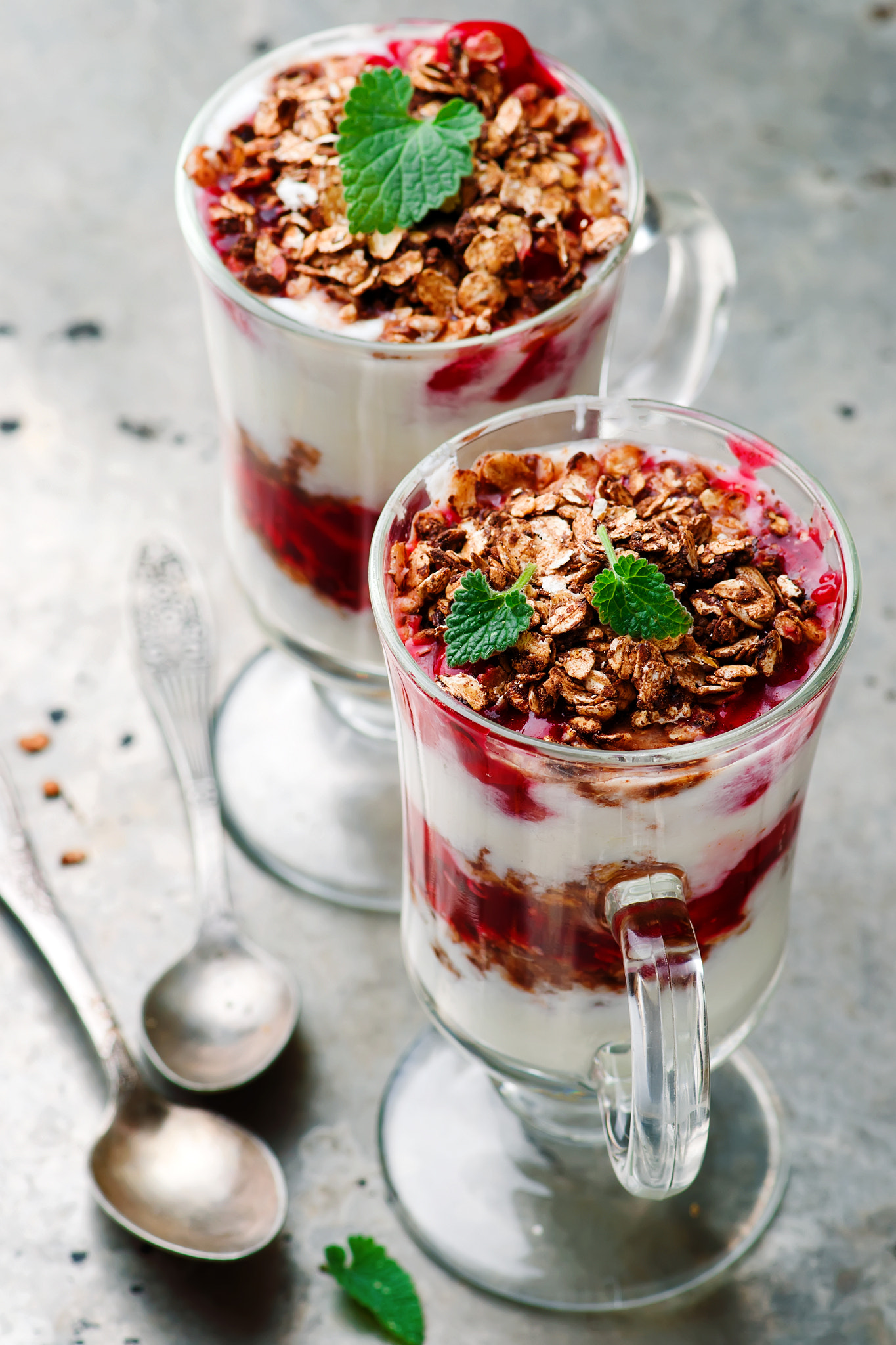 Nikon AF-S Micro-Nikkor 105mm F2.8G IF-ED VR sample photo. Cherry jogurt  parfaits with granola photography