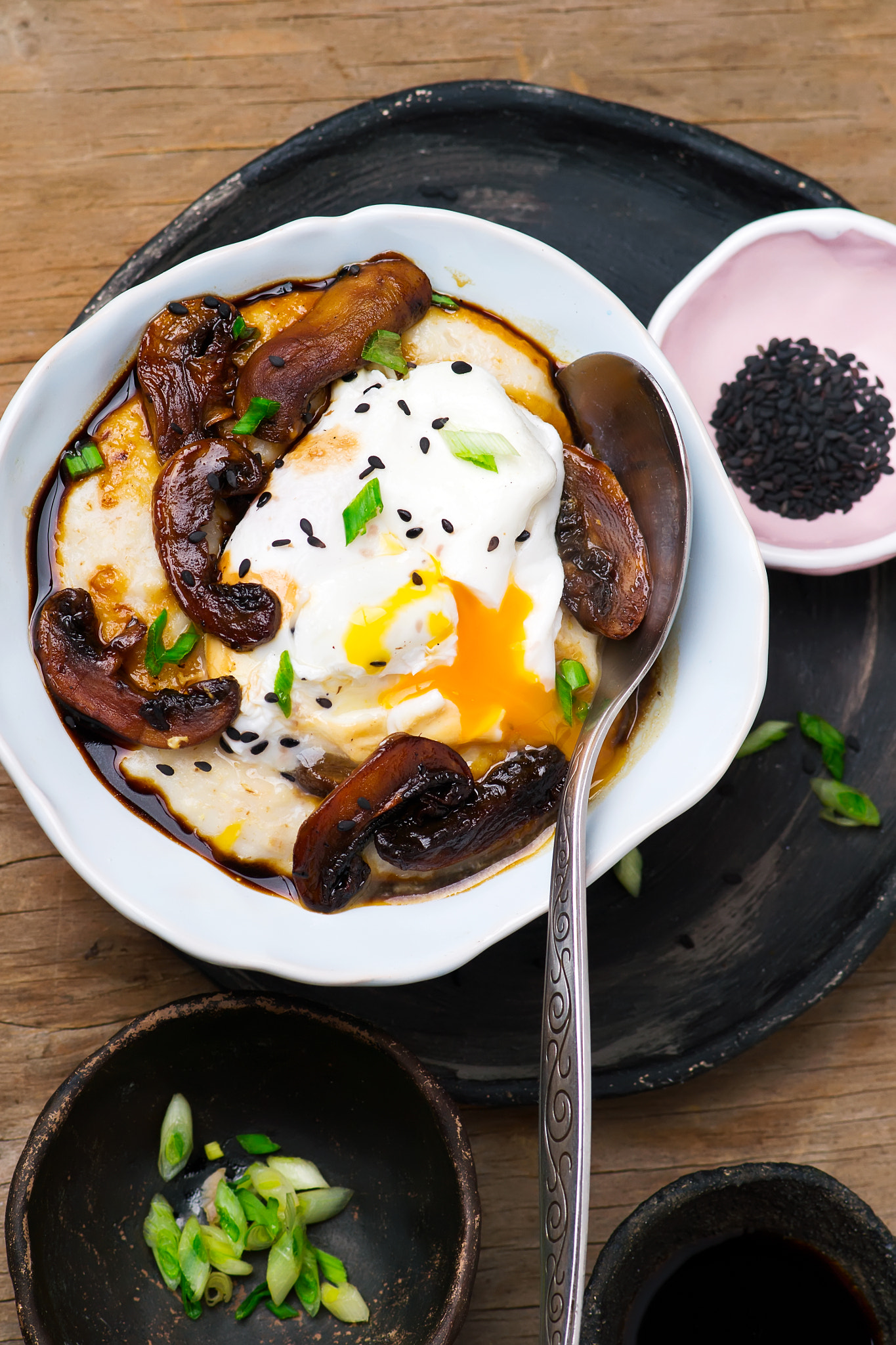 Nikon AF-S Micro-Nikkor 105mm F2.8G IF-ED VR sample photo. Savory oatmeal with poached egg. photography
