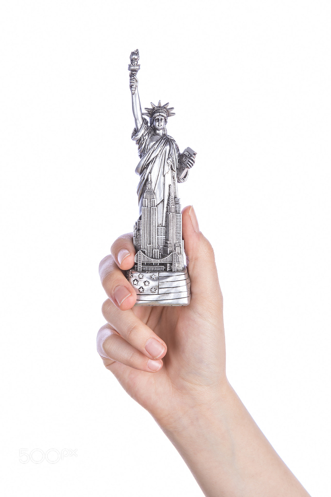 Canon EF 24-70mm F2.8L USM sample photo. Hand holding a statue of liberty souvenir toy photography