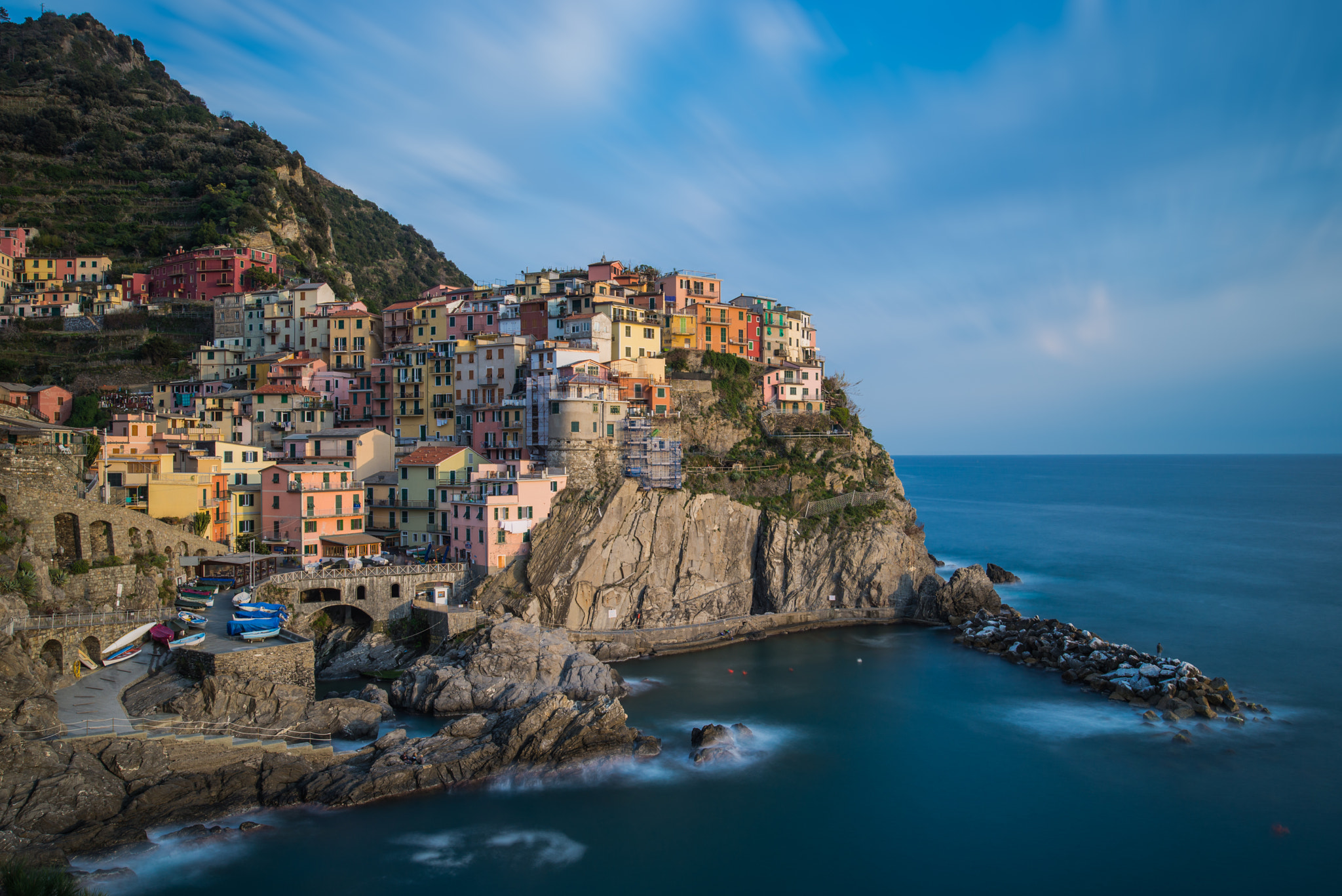 Nikon D610 sample photo. Long exposure shot of manarola of the cinque terre, italy photography