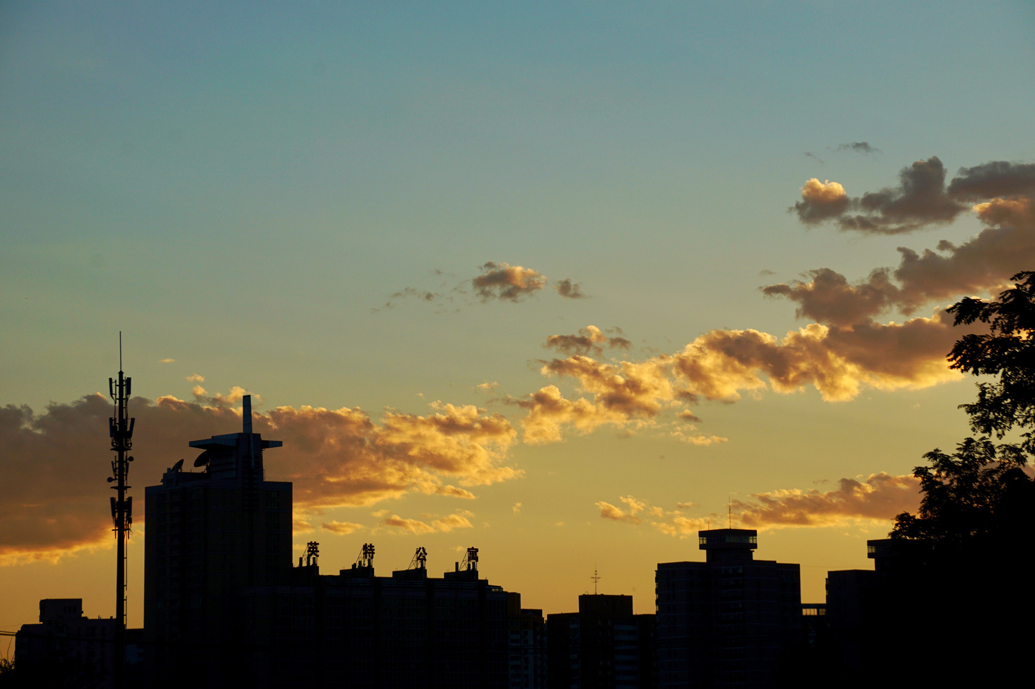 Sony a5100 sample photo. Sunset and buildings photography