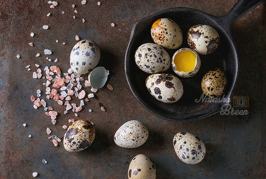 Canon EOS 700D (EOS Rebel T5i / EOS Kiss X7i) + Canon EF 70-200mm F4L IS USM sample photo. Whole and broken quail eggs photography