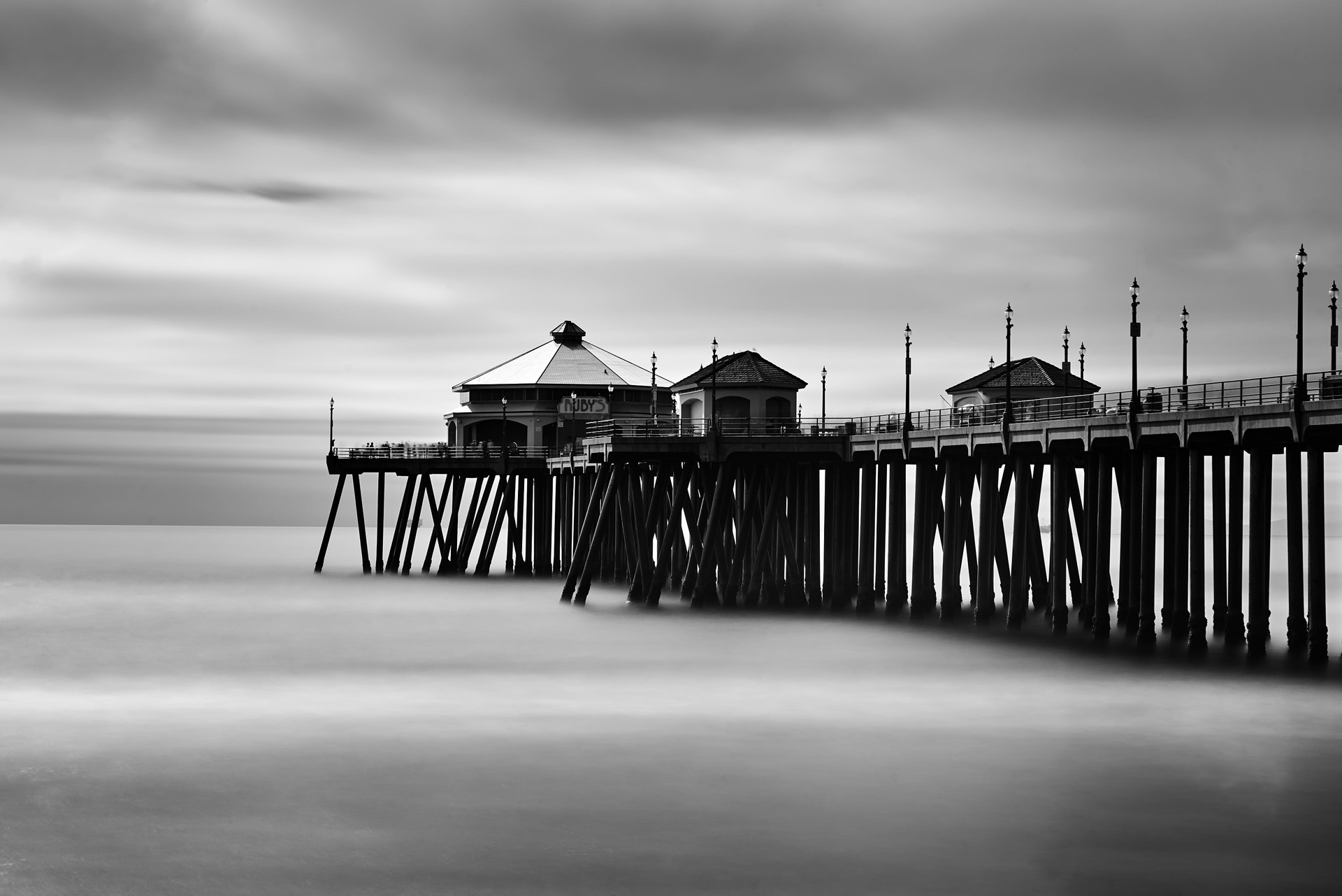 Sony a7R + Minolta AF 100mm F2.8 Macro [New] sample photo. Huntington beach pier 100mm photography