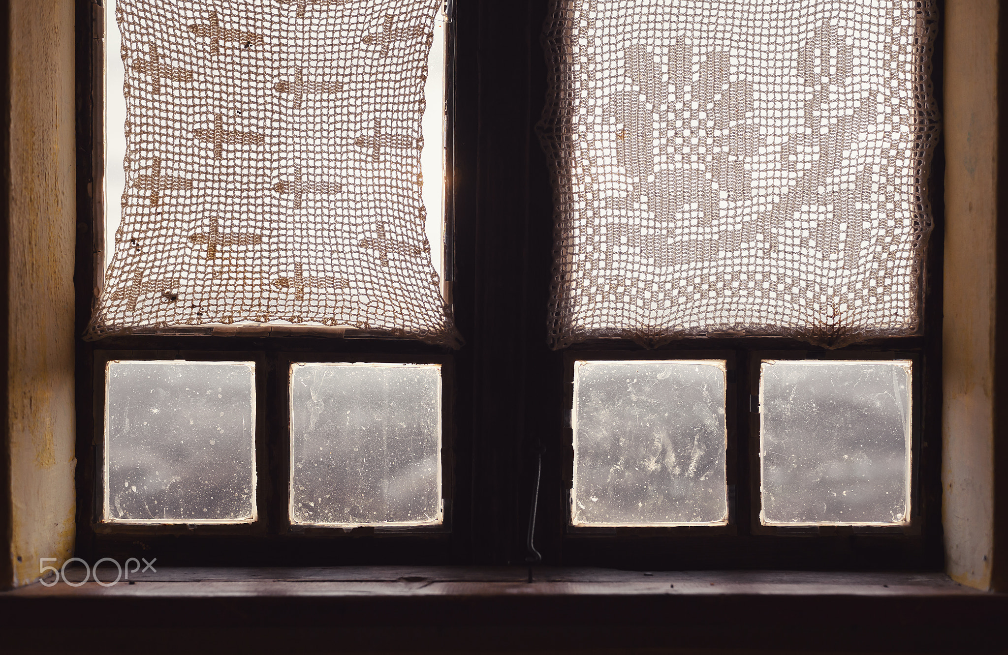 Interior of an Old Wooden Window