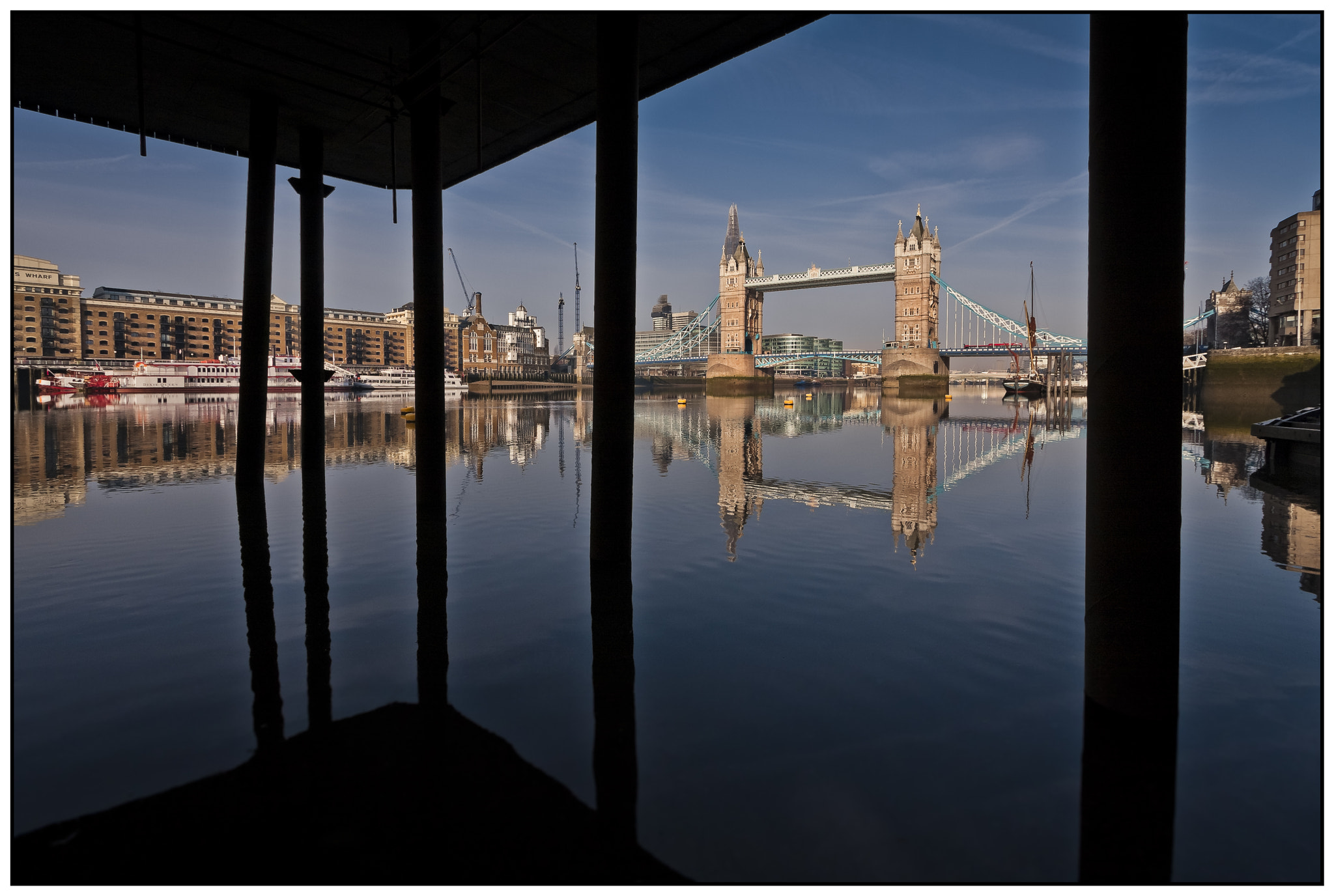 Canon EF-S 10-22mm F3.5-4.5 USM sample photo. Tower bridge from under the royal navy pier, londo photography