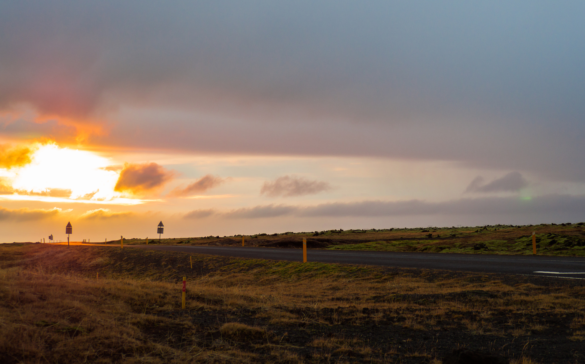 Olympus OM-D E-M10 II sample photo. Sunset road photography