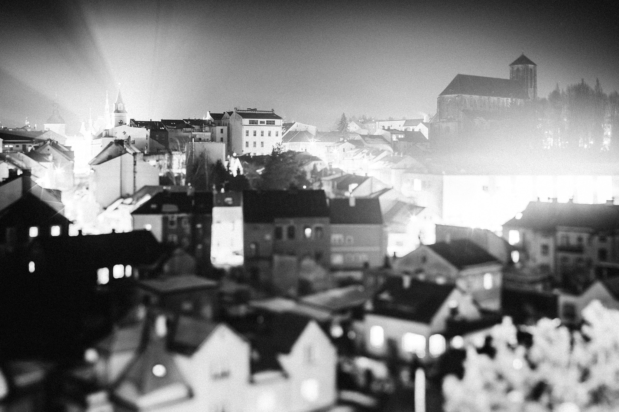Canon EOS 6D sample photo. Turnov city night tilt-shift panorama photography