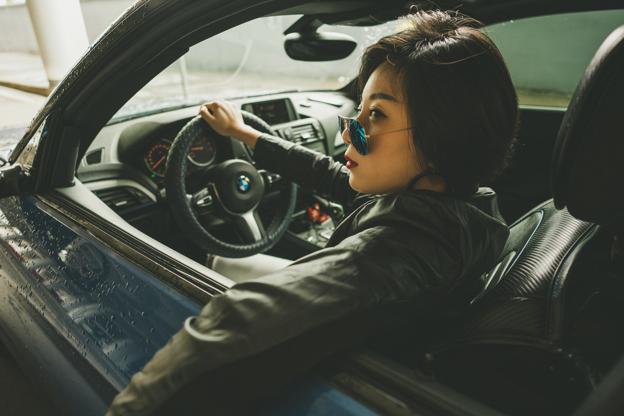 E 21mm F2.8 sample photo. Cool girl and her car! photography
