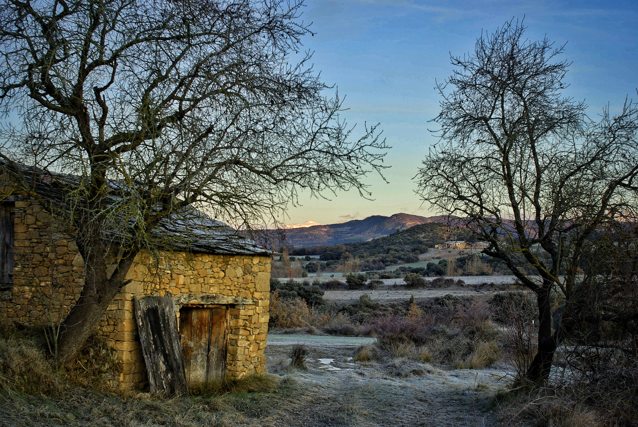 A Series Lens sample photo. Frosty morning before the dawn. aragon, spanish pyrenees. photography