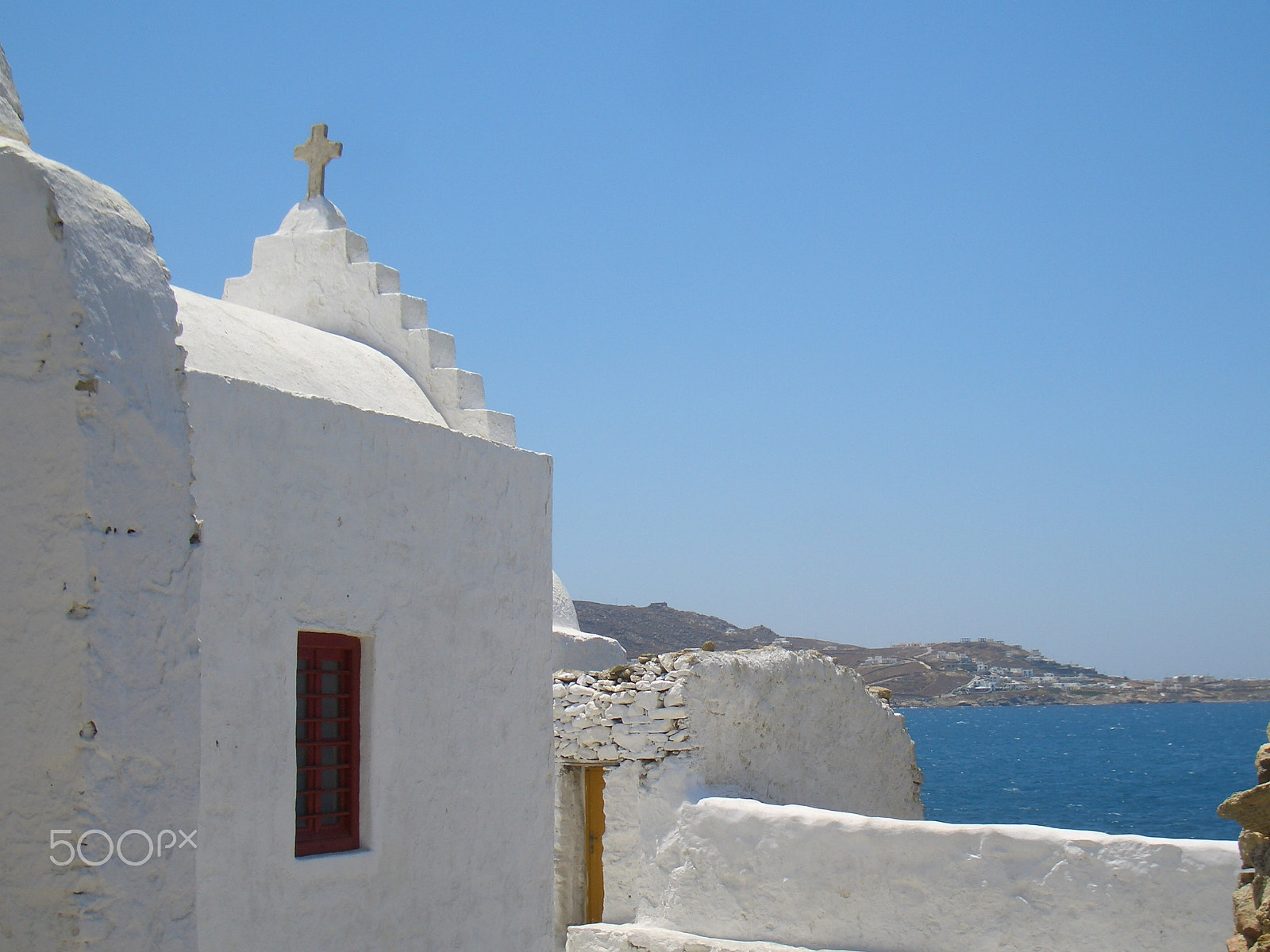 CASIO EX-Z55 sample photo. Mykonos church photography