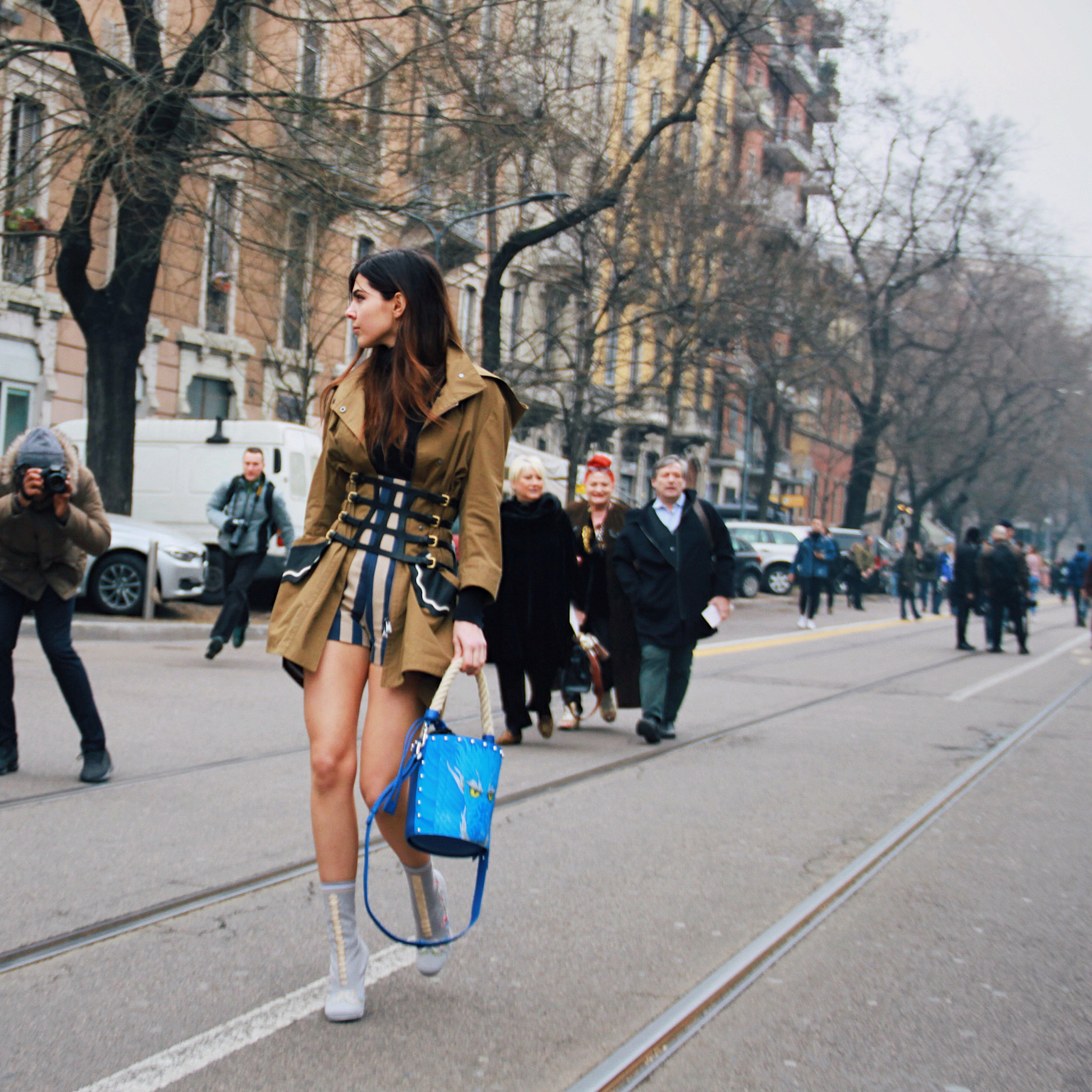 Canon EF-S 18-135mm F3.5-5.6 IS sample photo. Outside fendi fashion show women f/w 2017 photography