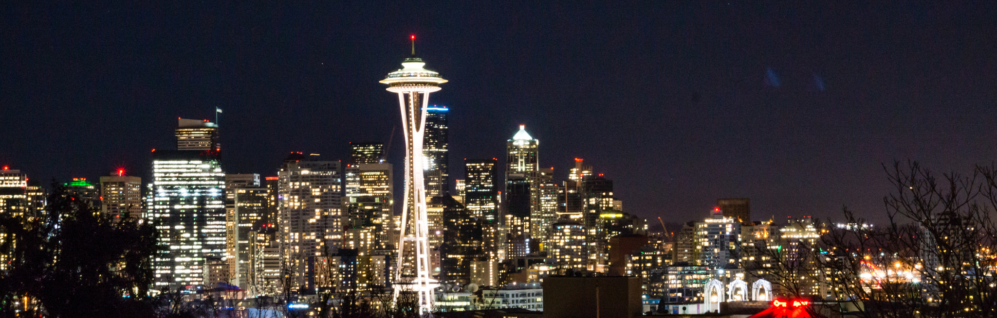 Sony SLT-A77 + 17-50mm F2.8 sample photo. Space needle and seattle skyline at night photography