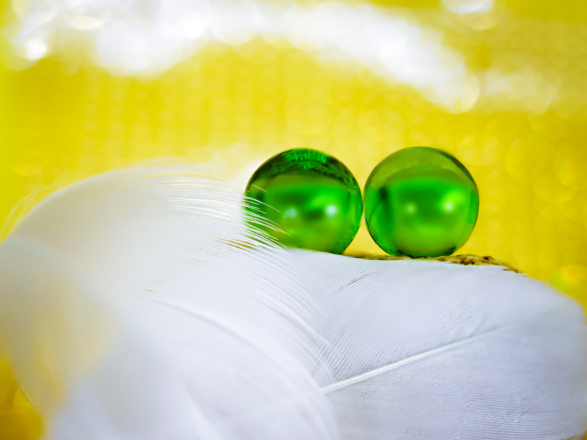 Olympus OM-D E-M5 sample photo. The two green marbles photography