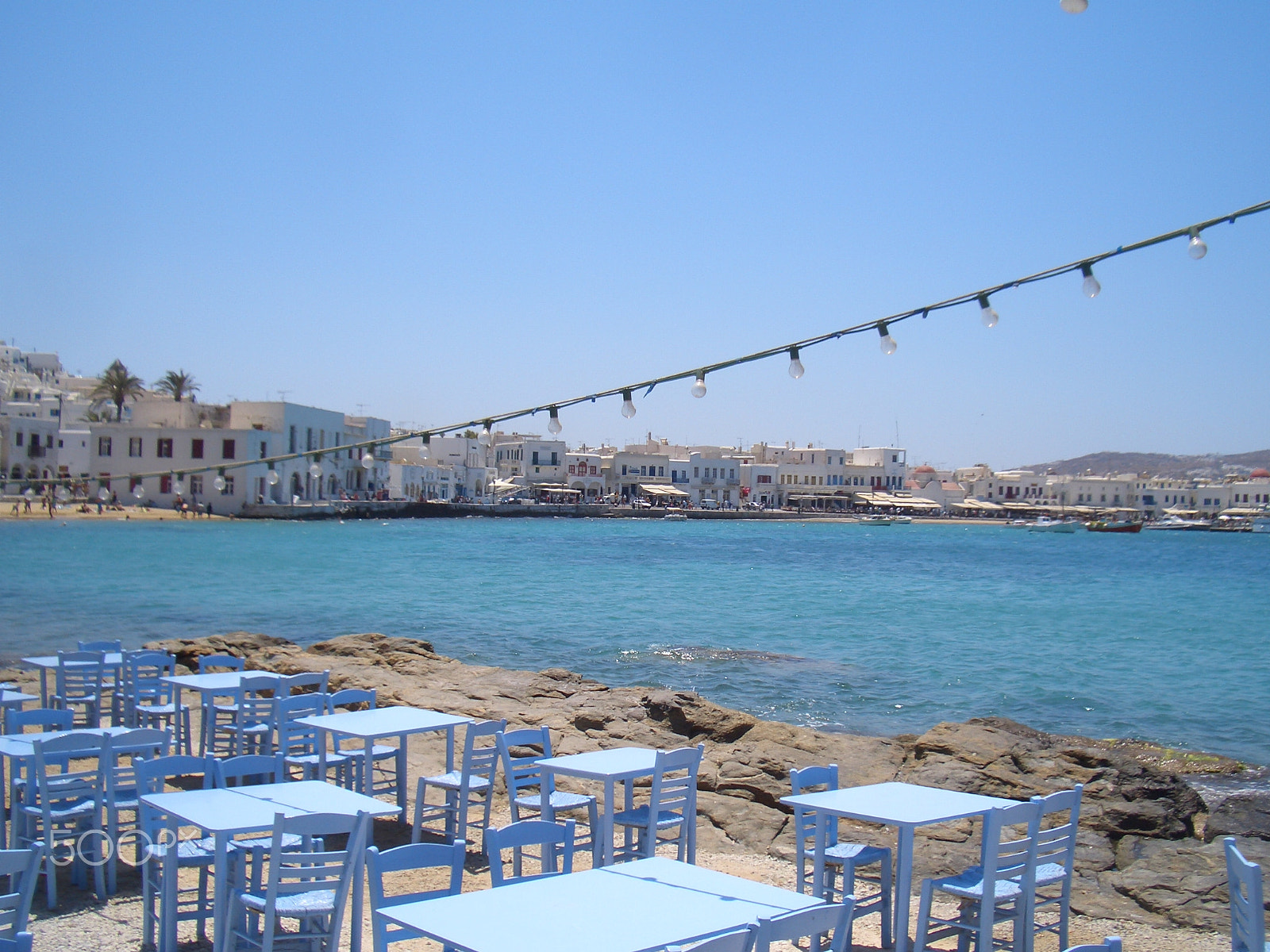 CASIO EX-Z55 sample photo. Mykonos dining photography